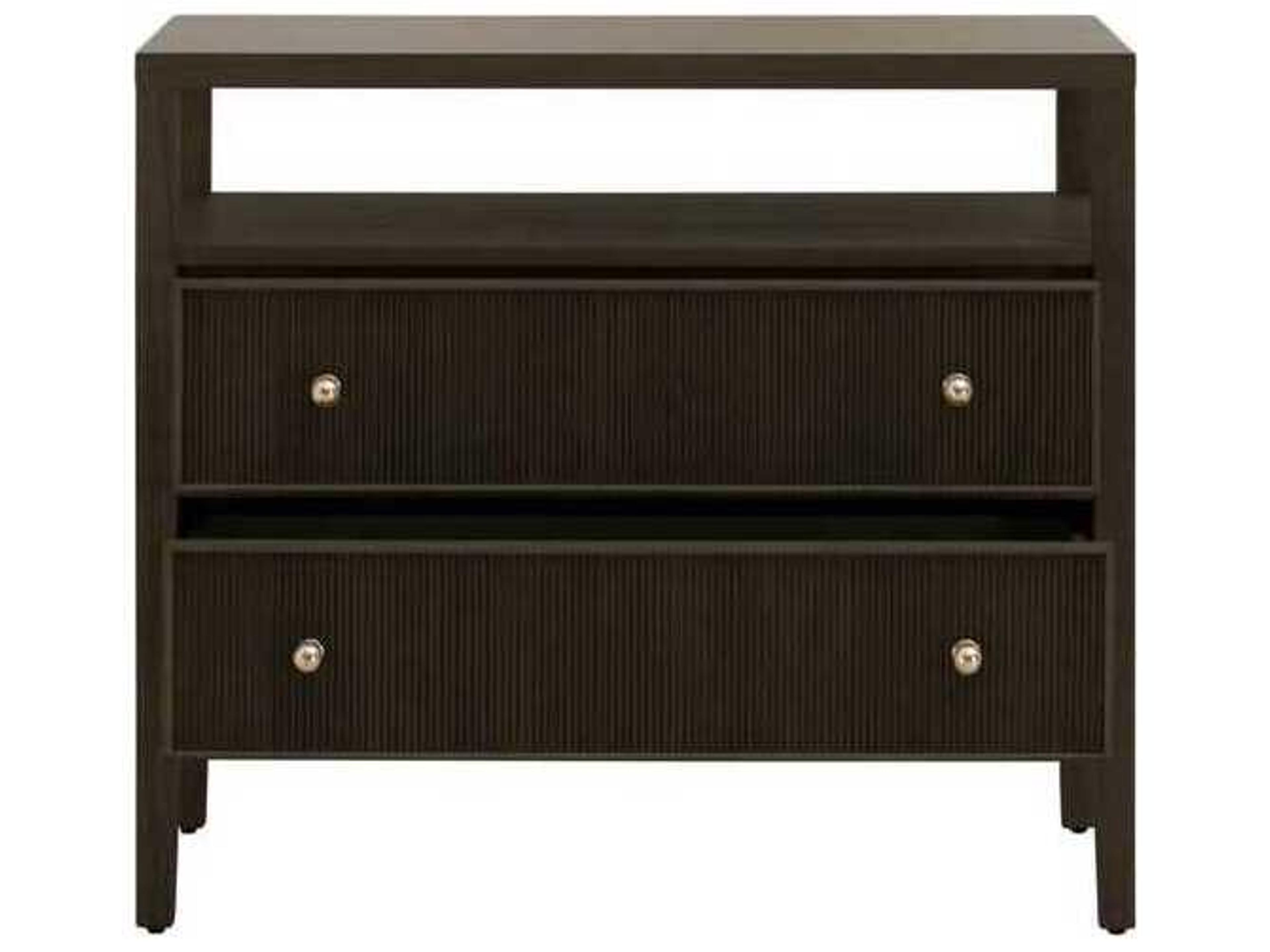 Luxecor Respite 2-Drawers Brown Oak Wood Nightstand