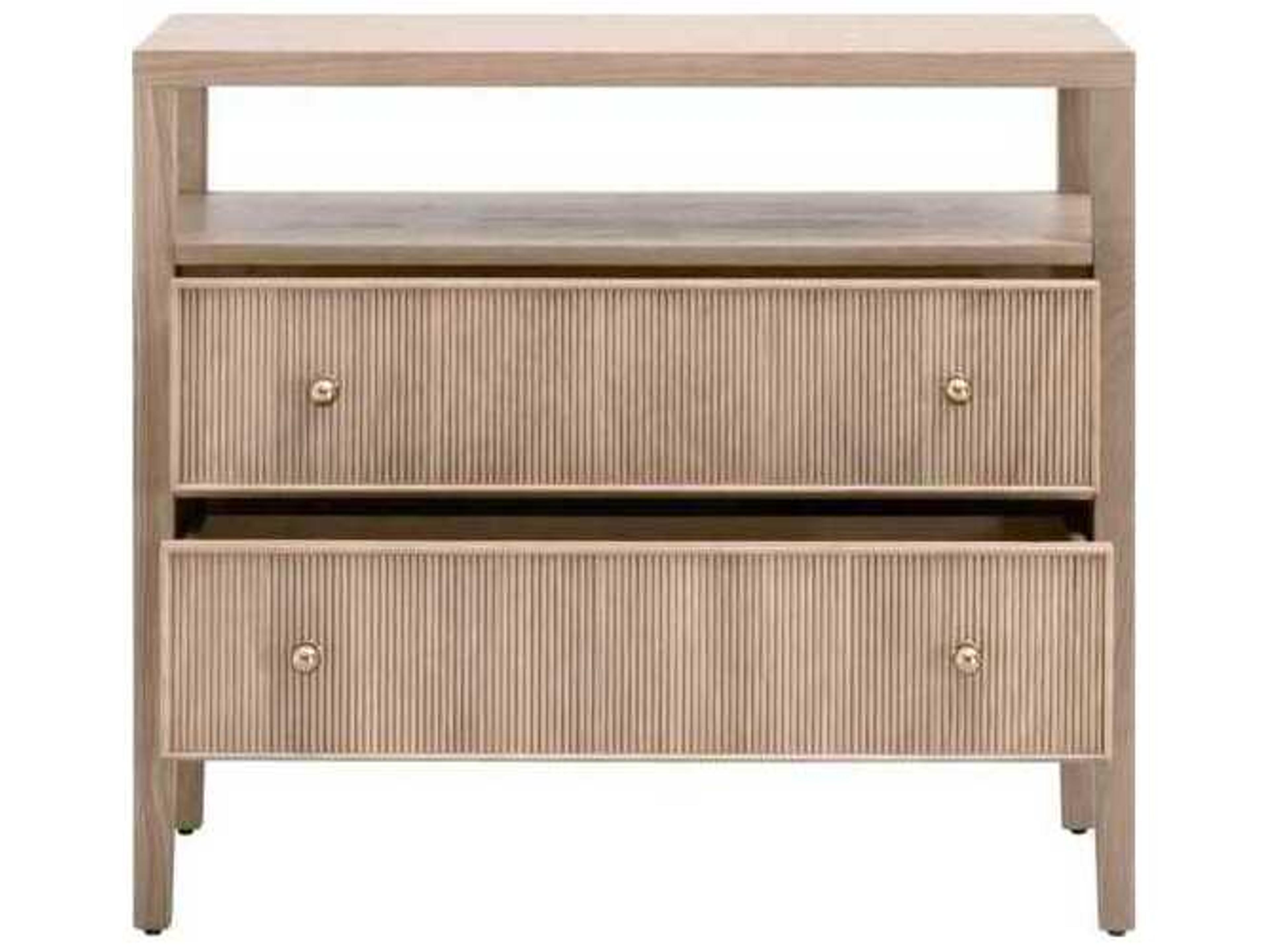 Luxecor Respite 2-Drawers Natural Oak Wood Nightstand
