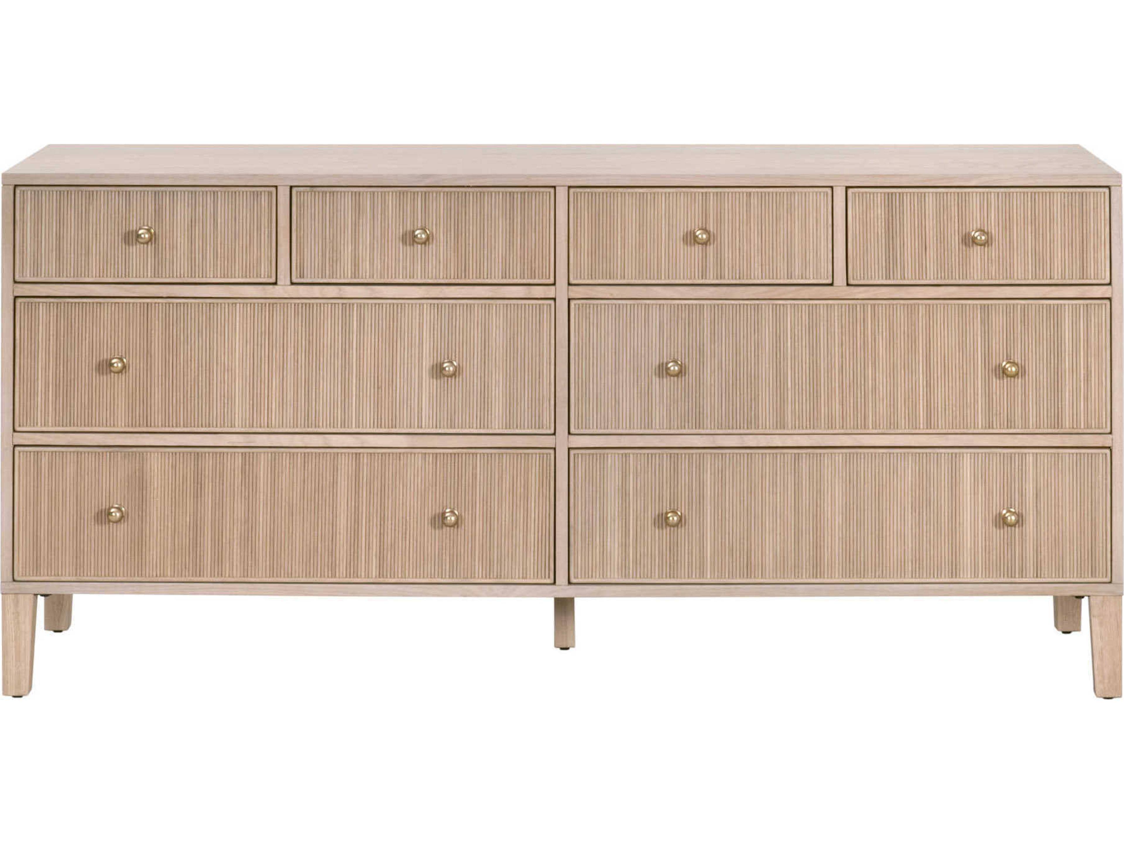 Luxecor Respite 8-Drawers Brown Oak Wood Double Dresser