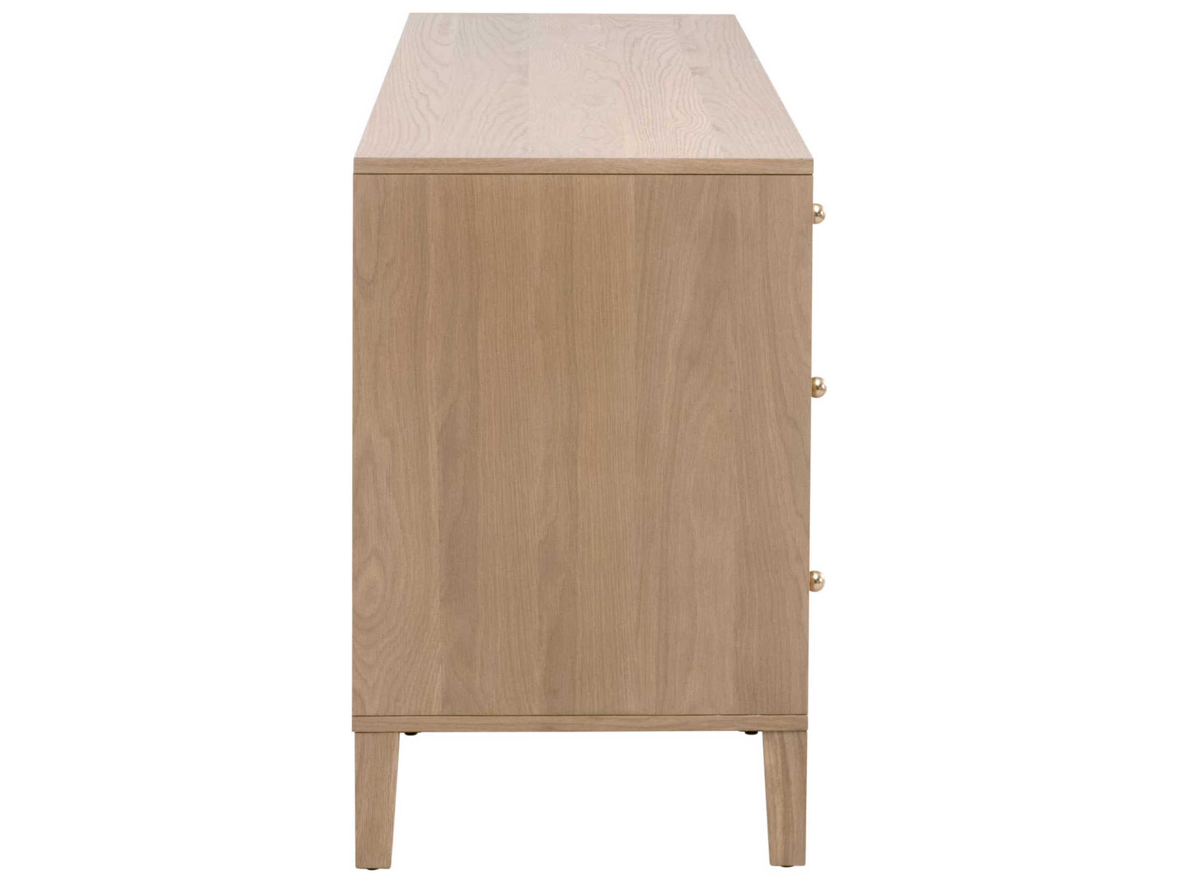 Luxecor Respite 8-Drawers Brown Oak Wood Double Dresser