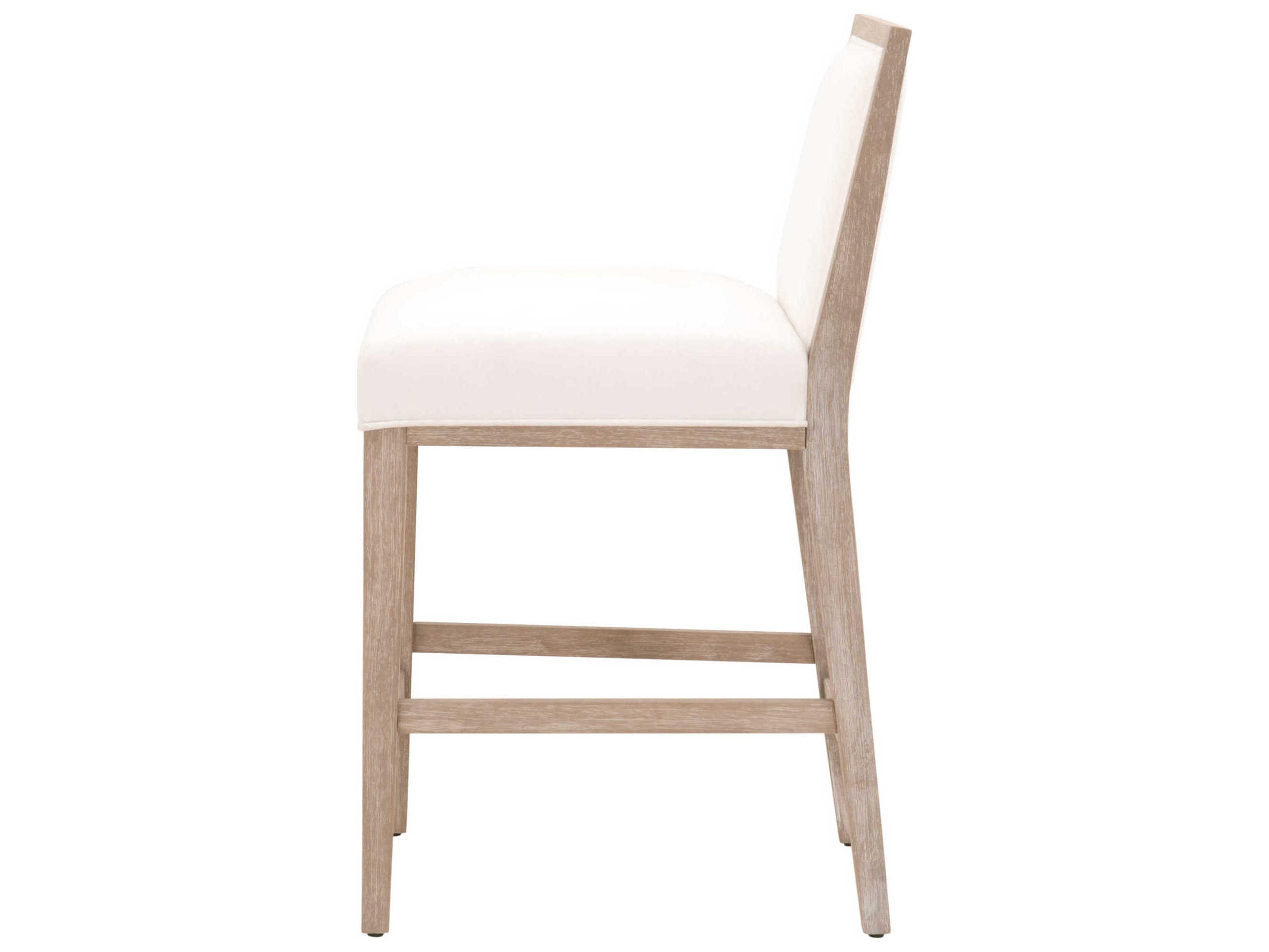 Essentials for Living Traditions Martin Upholstered Acacia Wood Peyton Pearl Natural Gray Counter Stool Set of 2