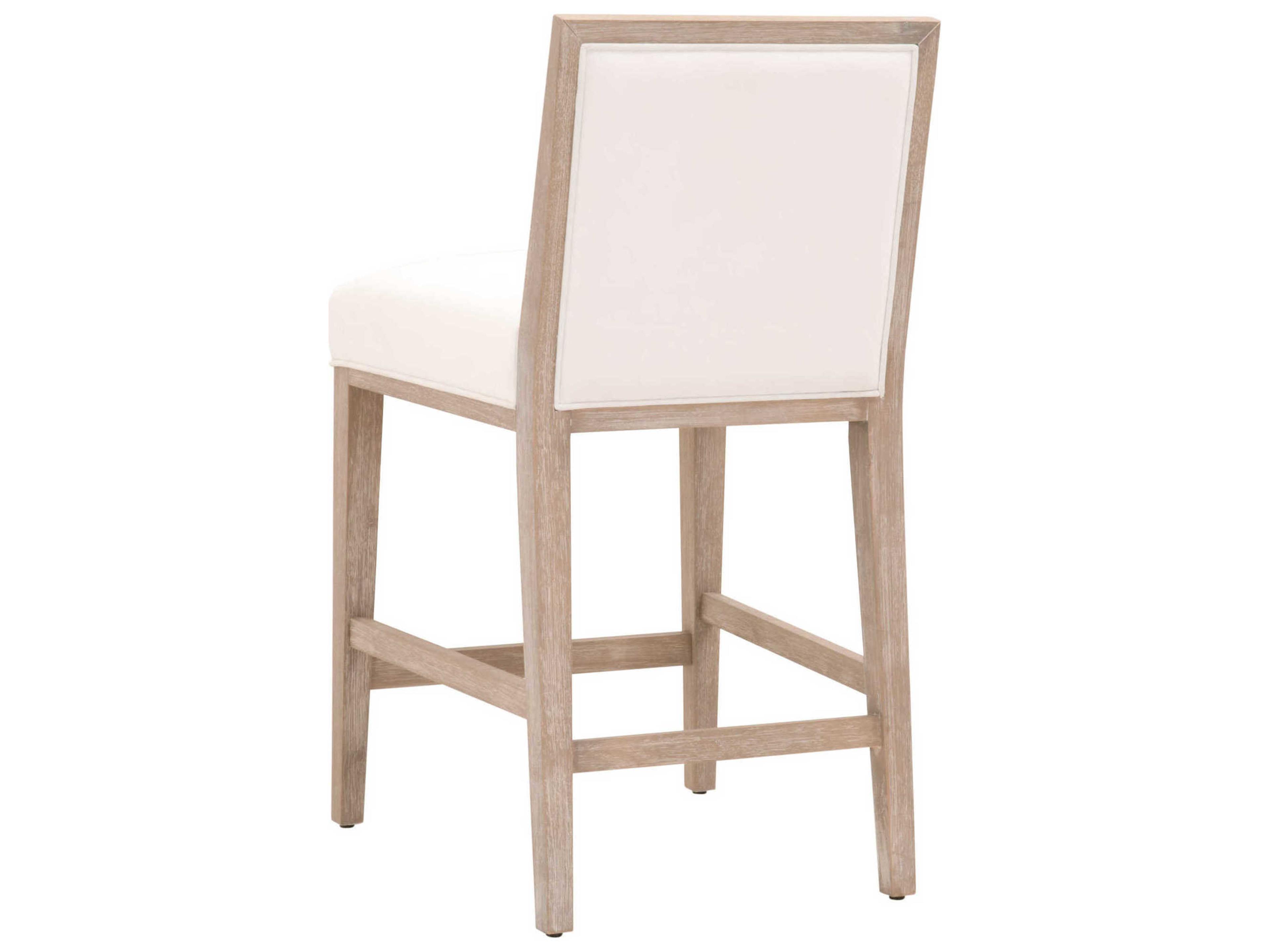 Essentials for Living Traditions Martin Upholstered Acacia Wood Peyton Pearl Natural Gray Counter Stool Set of 2