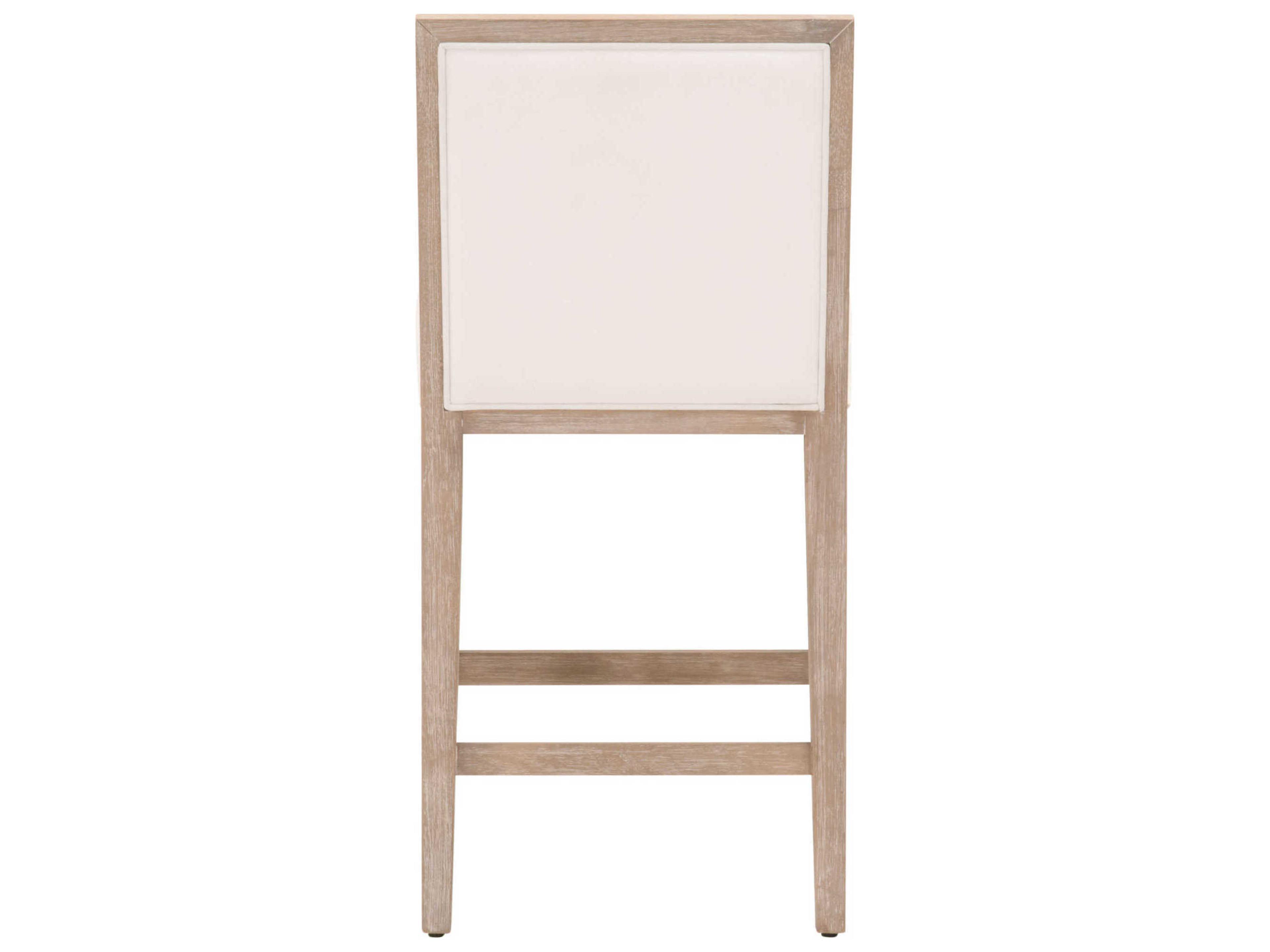 Essentials for Living Traditions Martin Upholstered Acacia Wood Peyton Pearl Natural Gray Counter Stool Set of 2