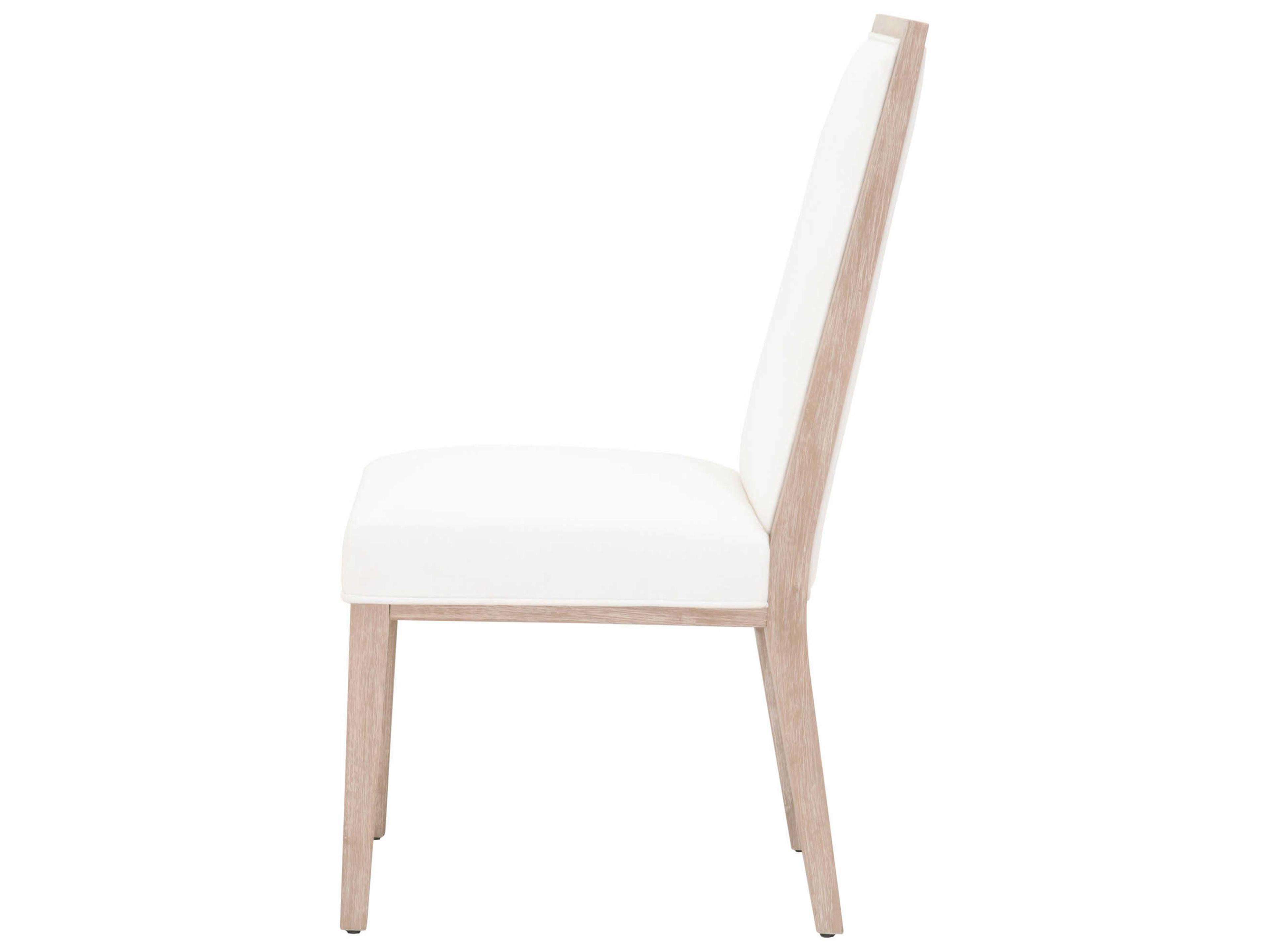 Luxecor Respite Martin Rubberwood White Upholstered Side Dining Chair Set of 2