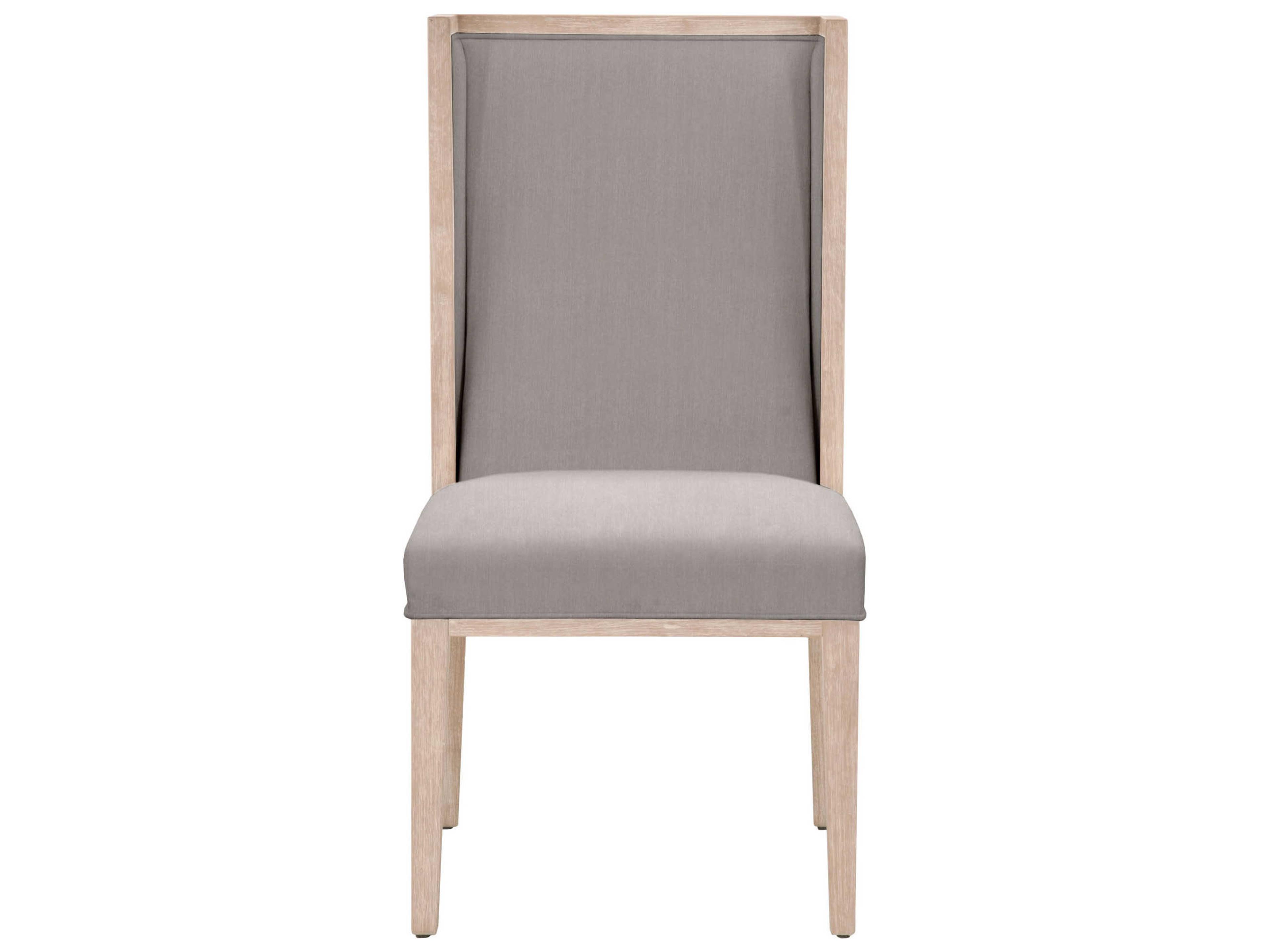 Essentials for Living Traditions Martin Wing Back Pine Wood Gray Upholstered Side Dining Chair Set of 2