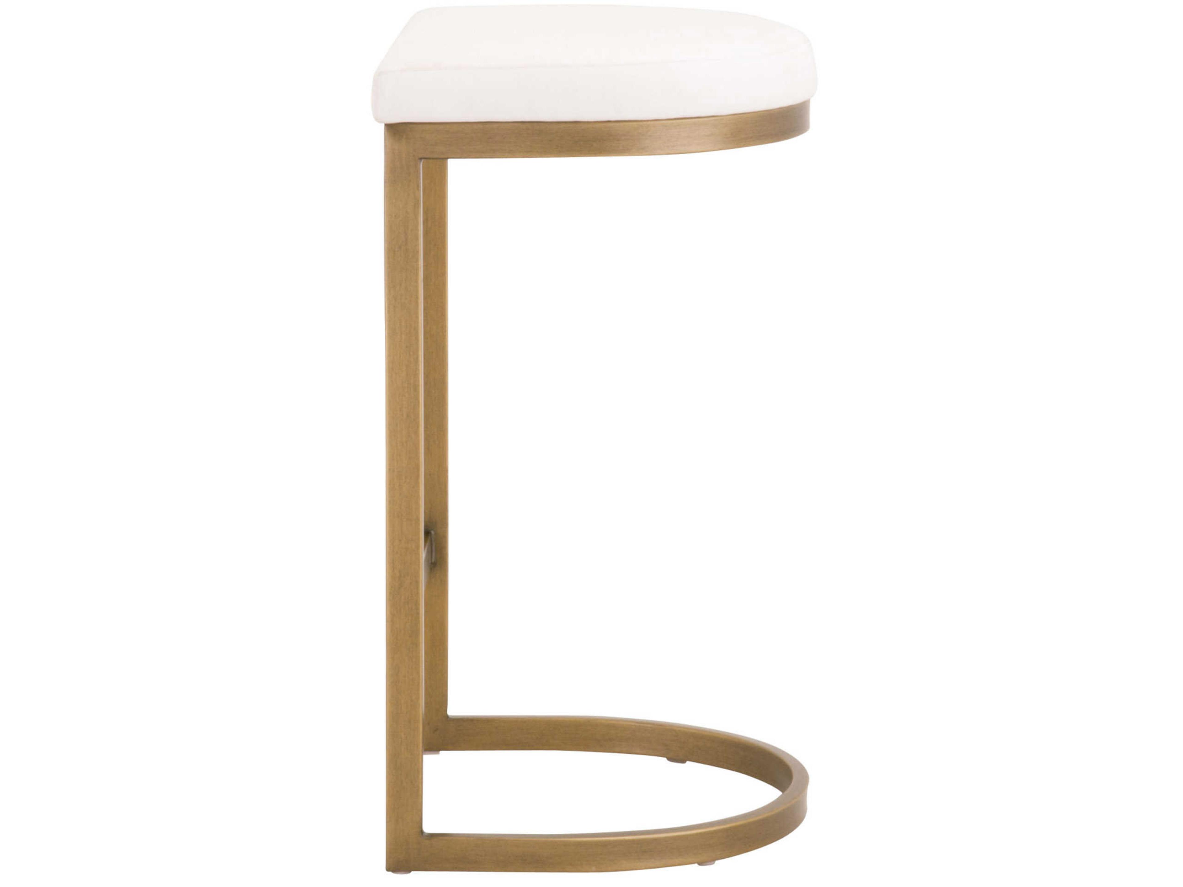 Luxecor Respite Cresta Upholstered Peyton Pearl Brushed Gold Counter Stool