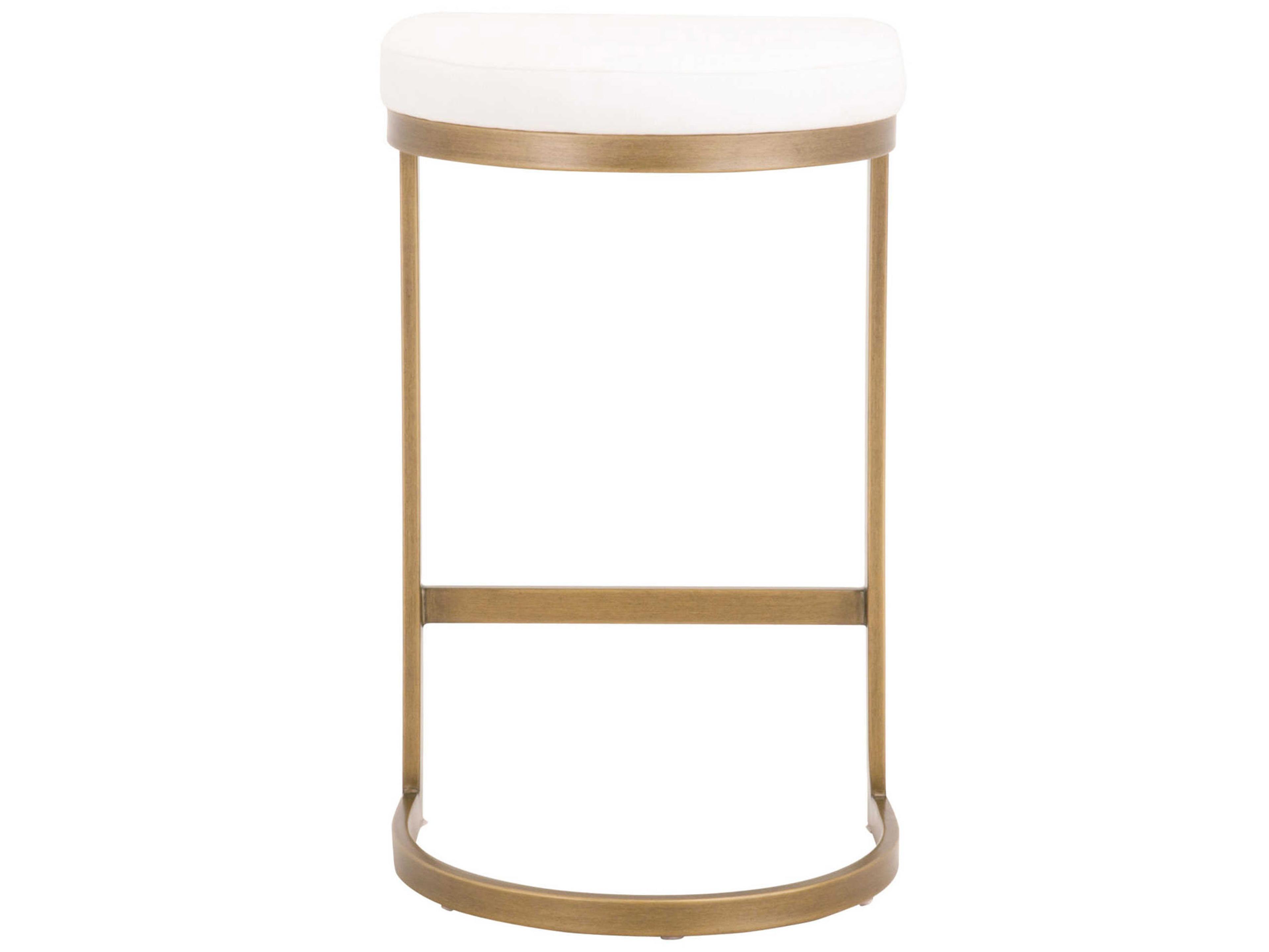 Luxecor Respite Cresta Upholstered Peyton Pearl Brushed Gold Counter Stool