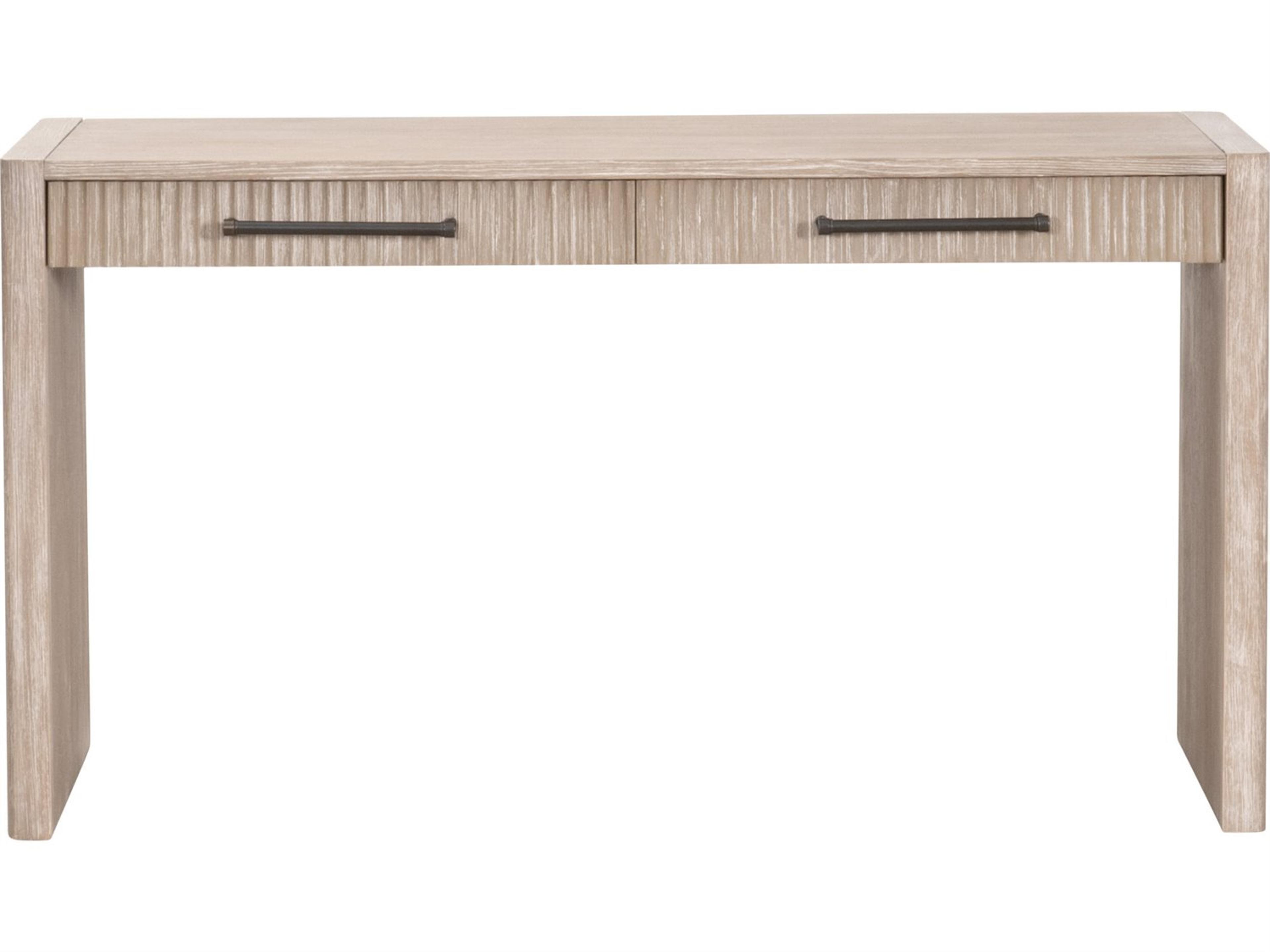 Essentials for Living Traditions Halloway Rectangular Wood Natural Gray Console Table