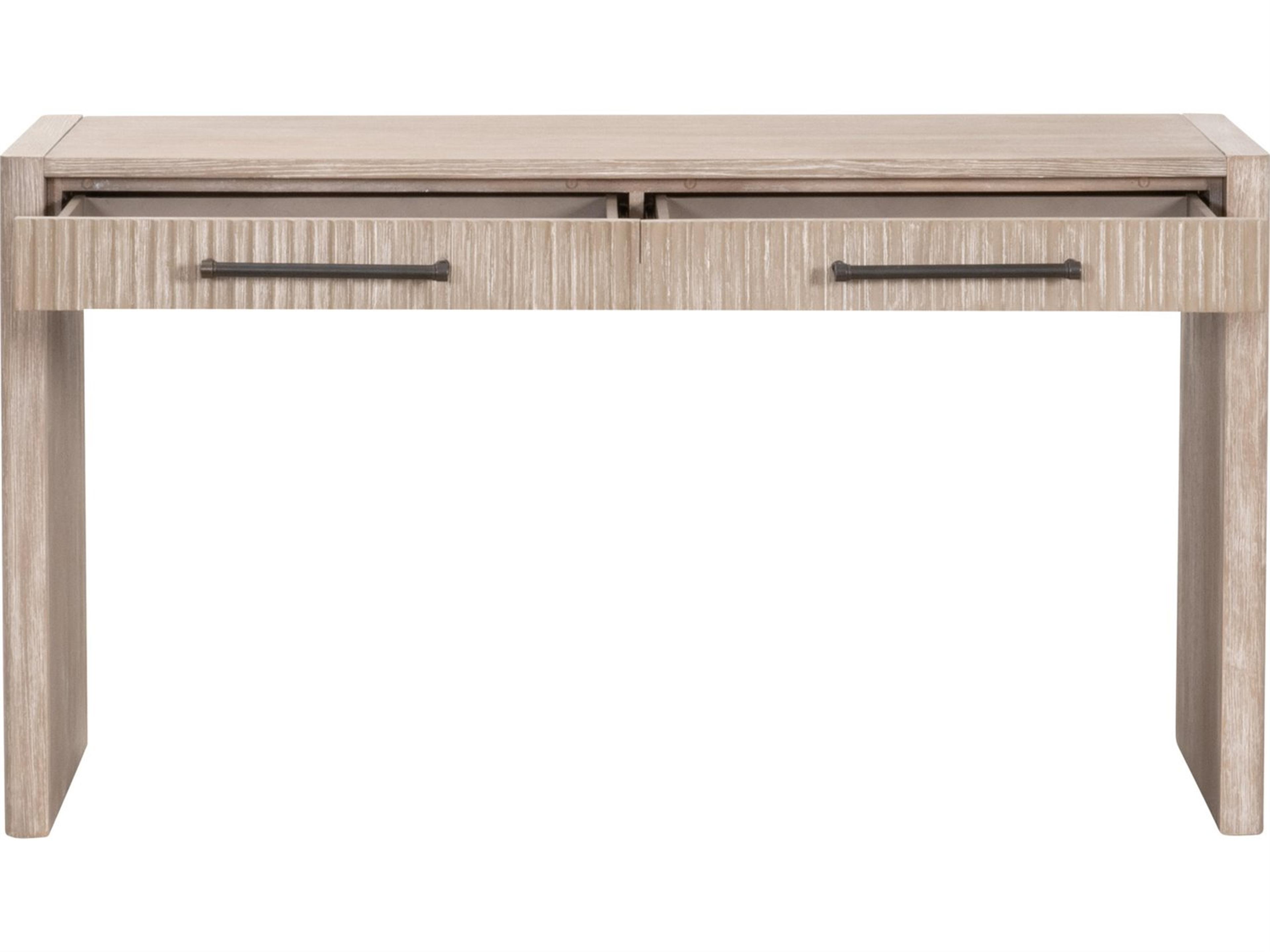 Essentials for Living Traditions Halloway Rectangular Wood Natural Gray Console Table