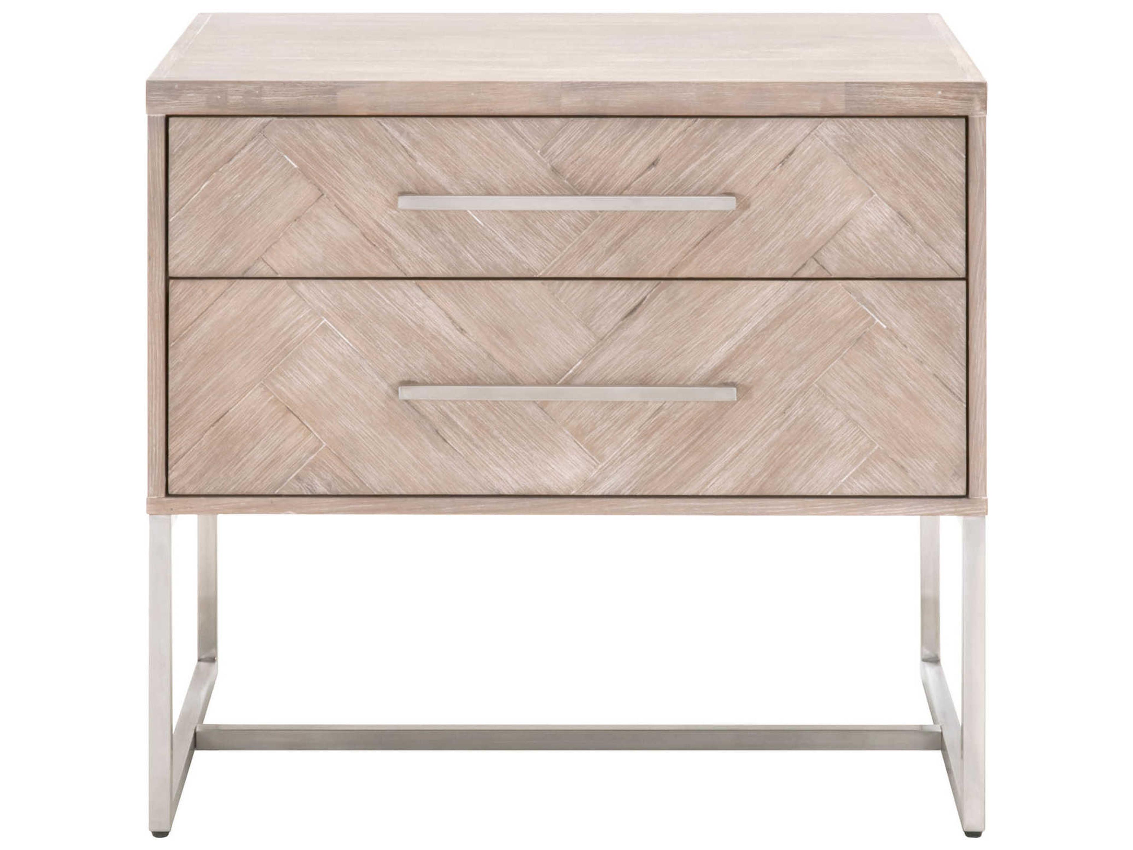 Essentials for Living Traditions Mosaic 2-Drawers Acacia Wood Nightstand