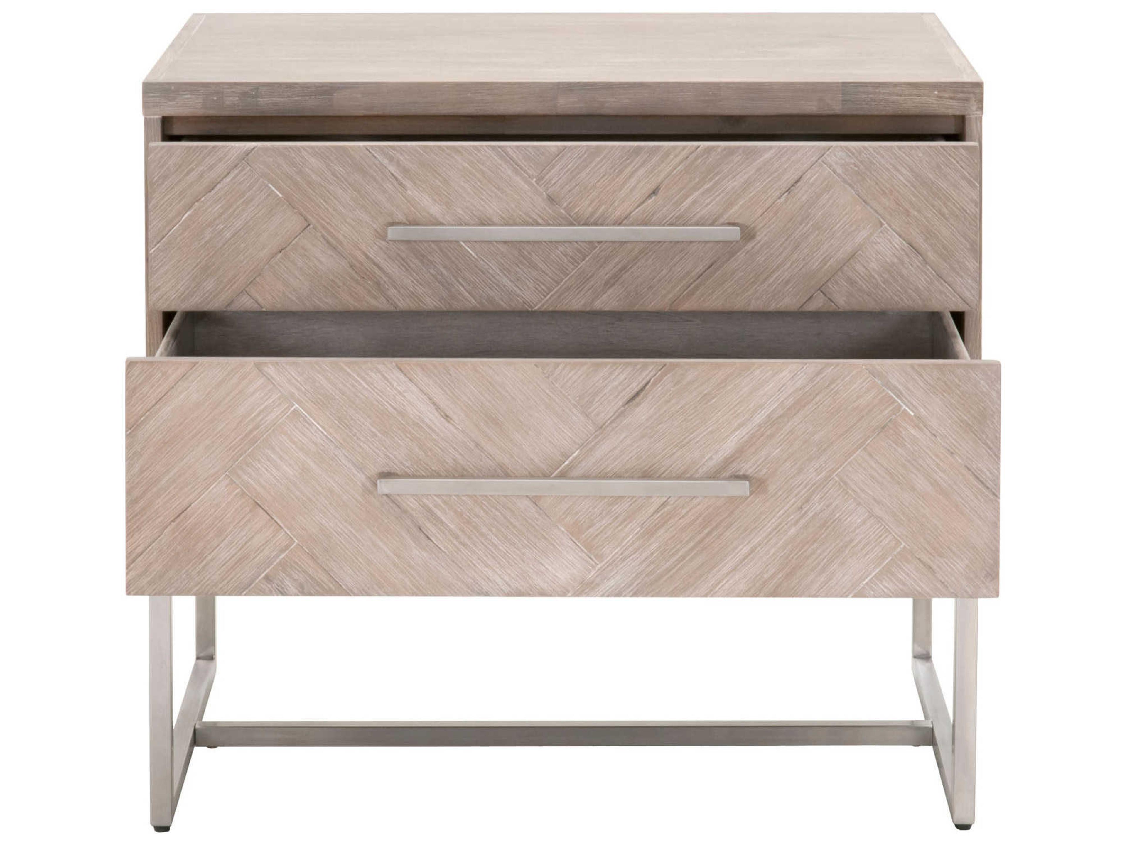 Essentials for Living Traditions Mosaic 2-Drawers Acacia Wood Nightstand