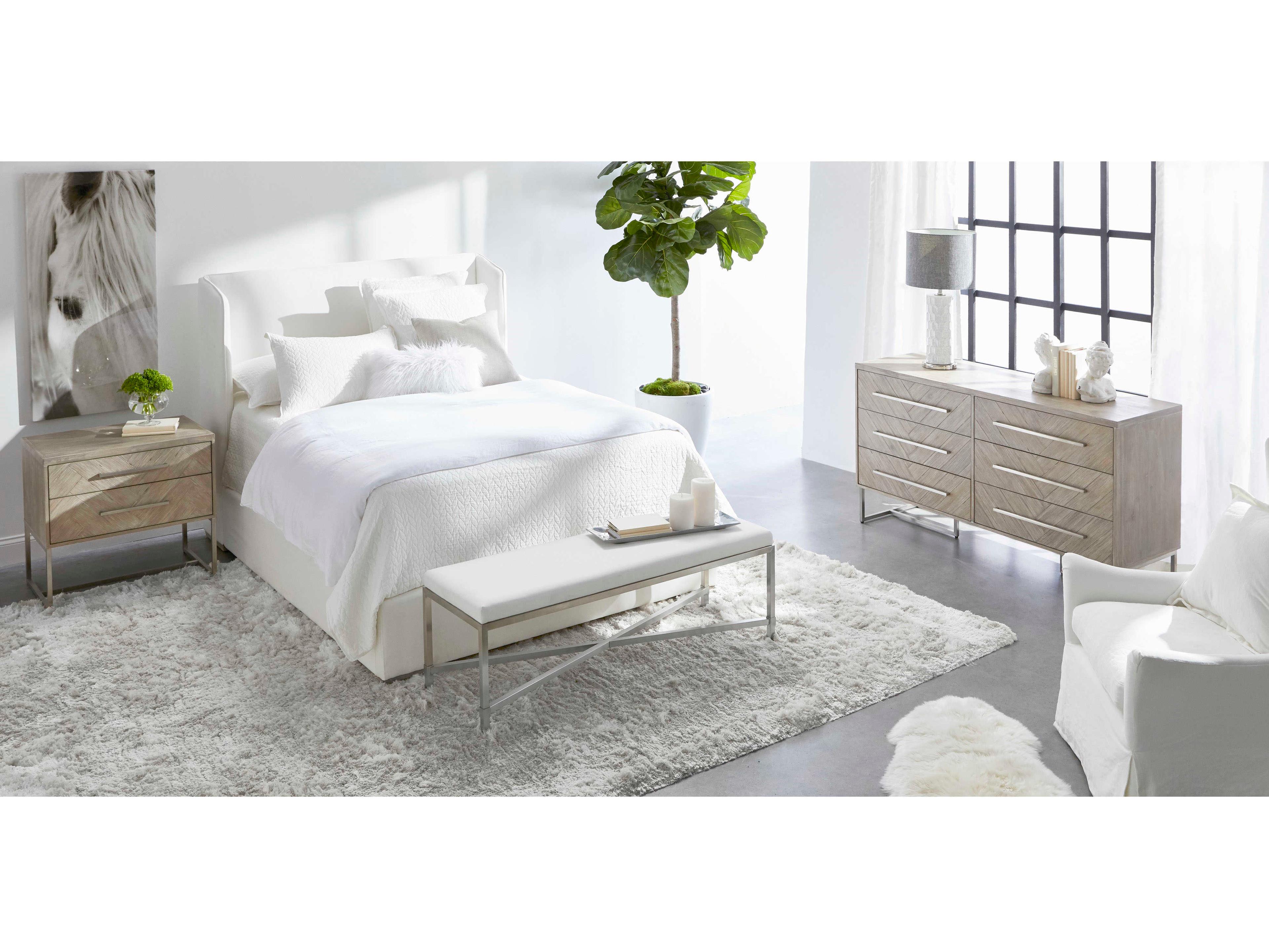 Essentials for Living Traditions Mosaic 2-Drawers Acacia Wood Nightstand