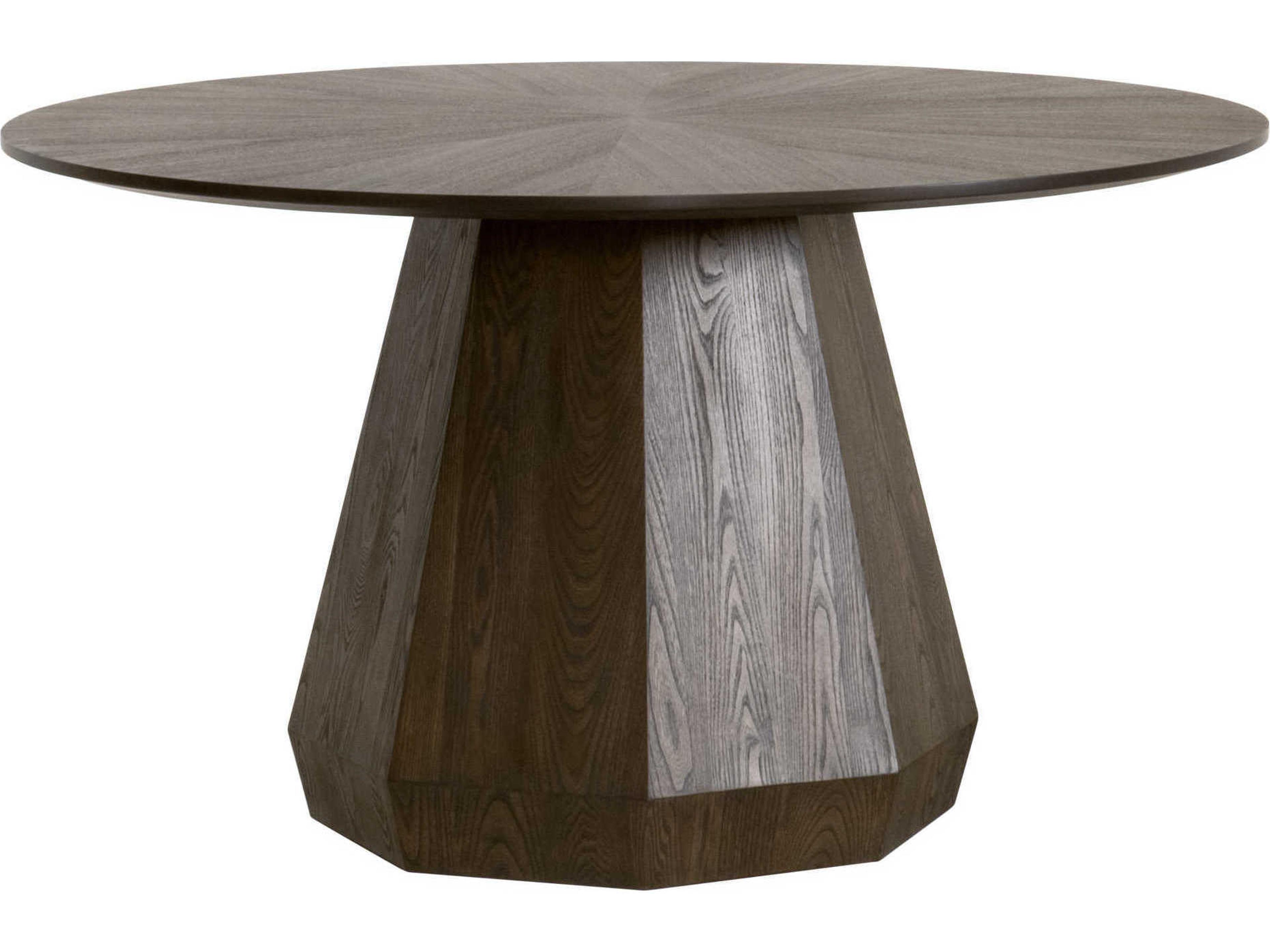 Traditions Coulter Round Wood Burnished Brown Dining Table