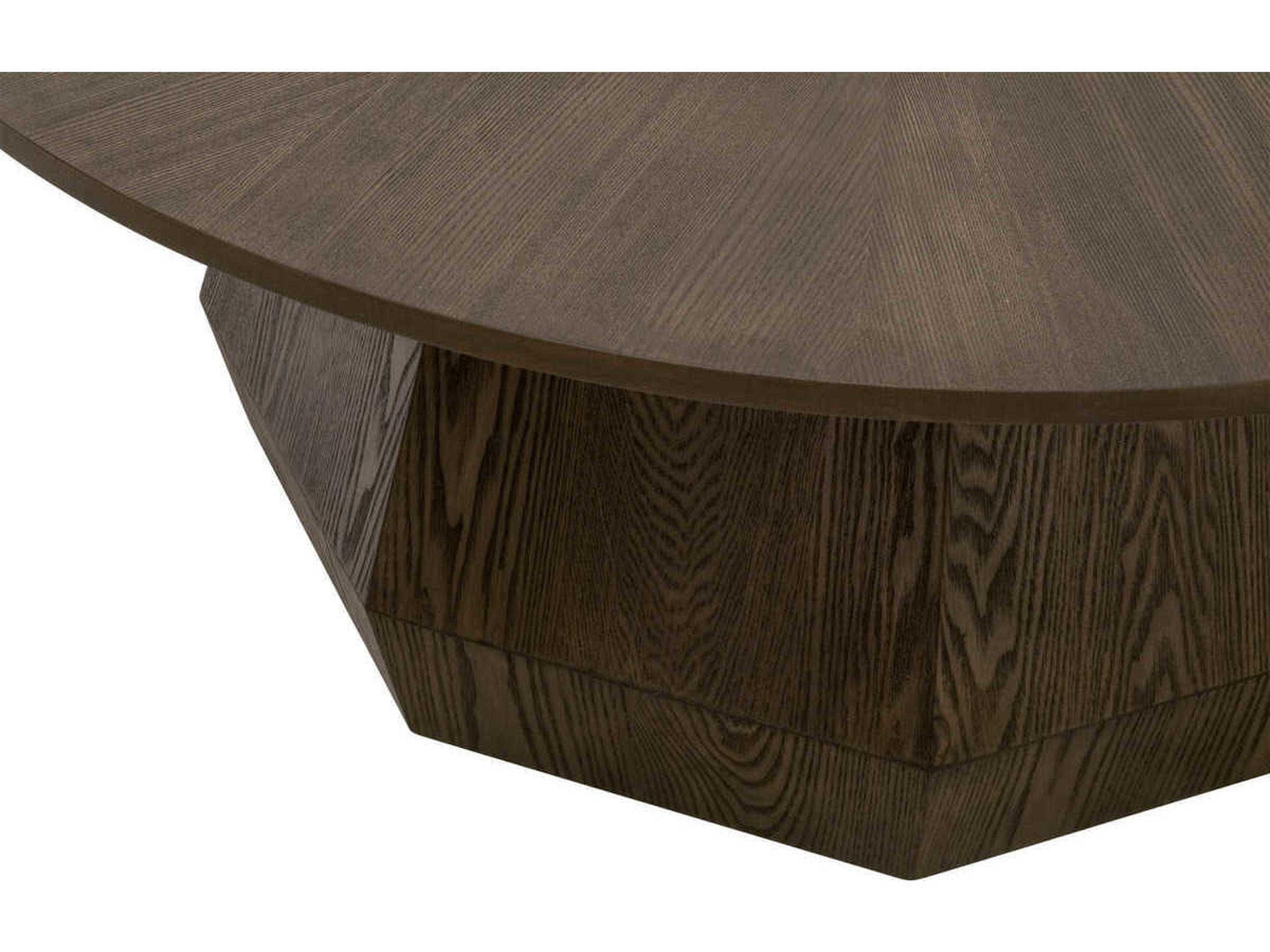 Luxecor Respite Round Wood Burnished Brown Coffee Table