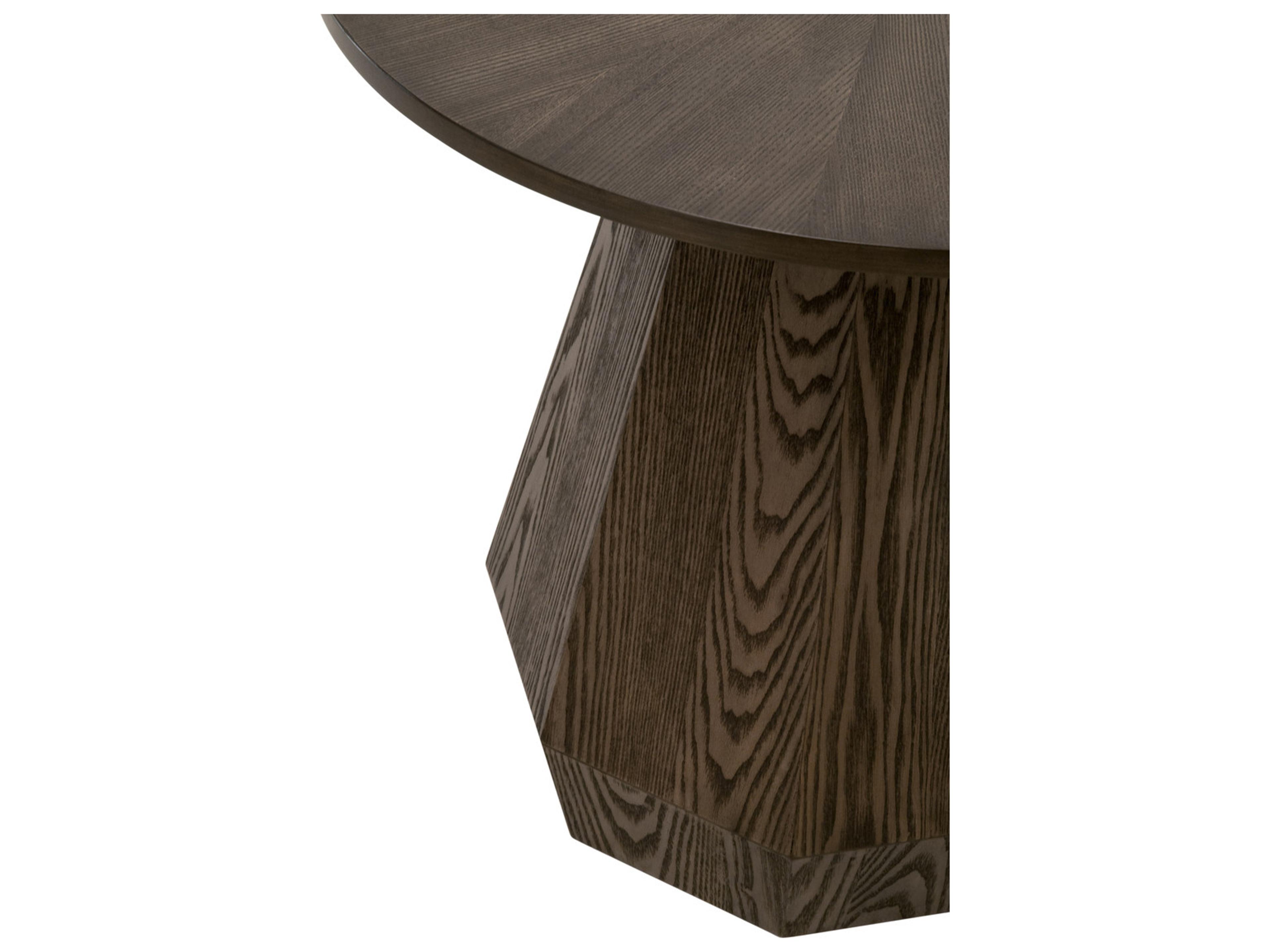 Luxecor Respite Round Wood Burnished Brown End Table