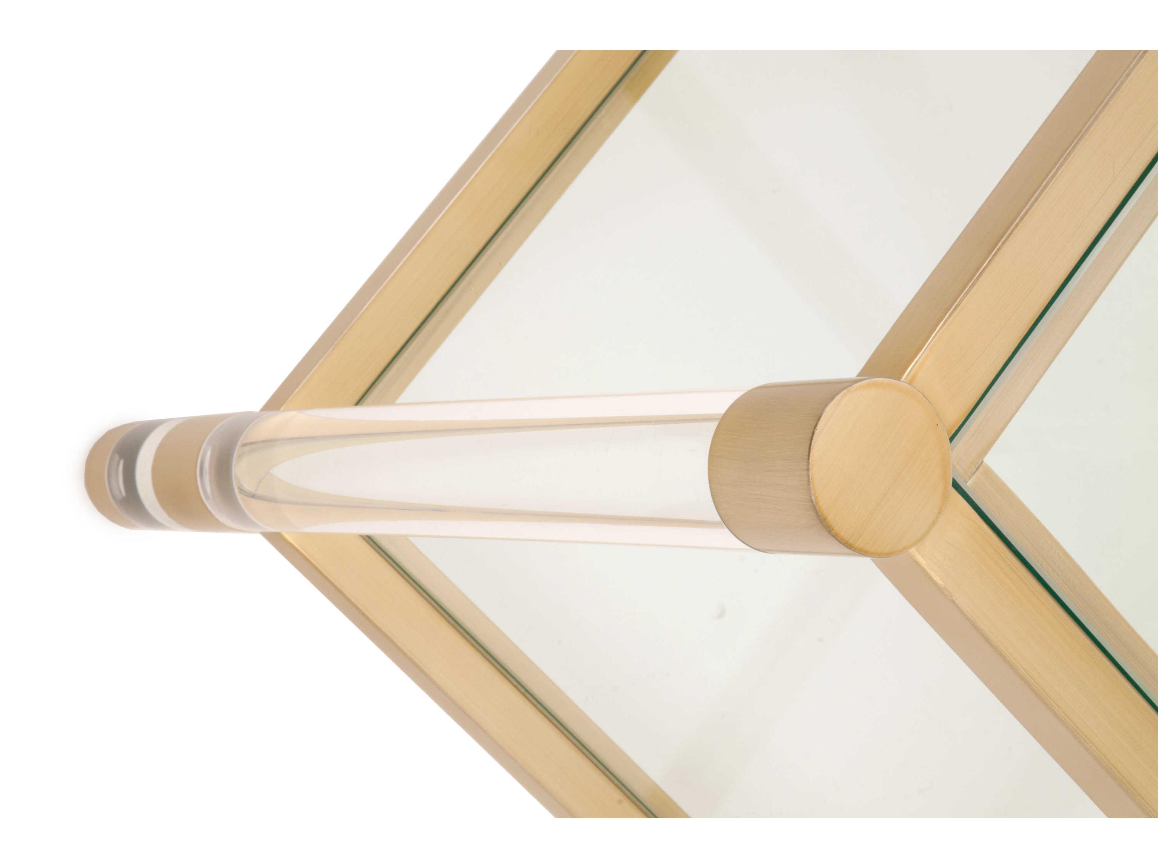 Essentials for Living Traditions Nouveau Square Glass Brass Clear End Table