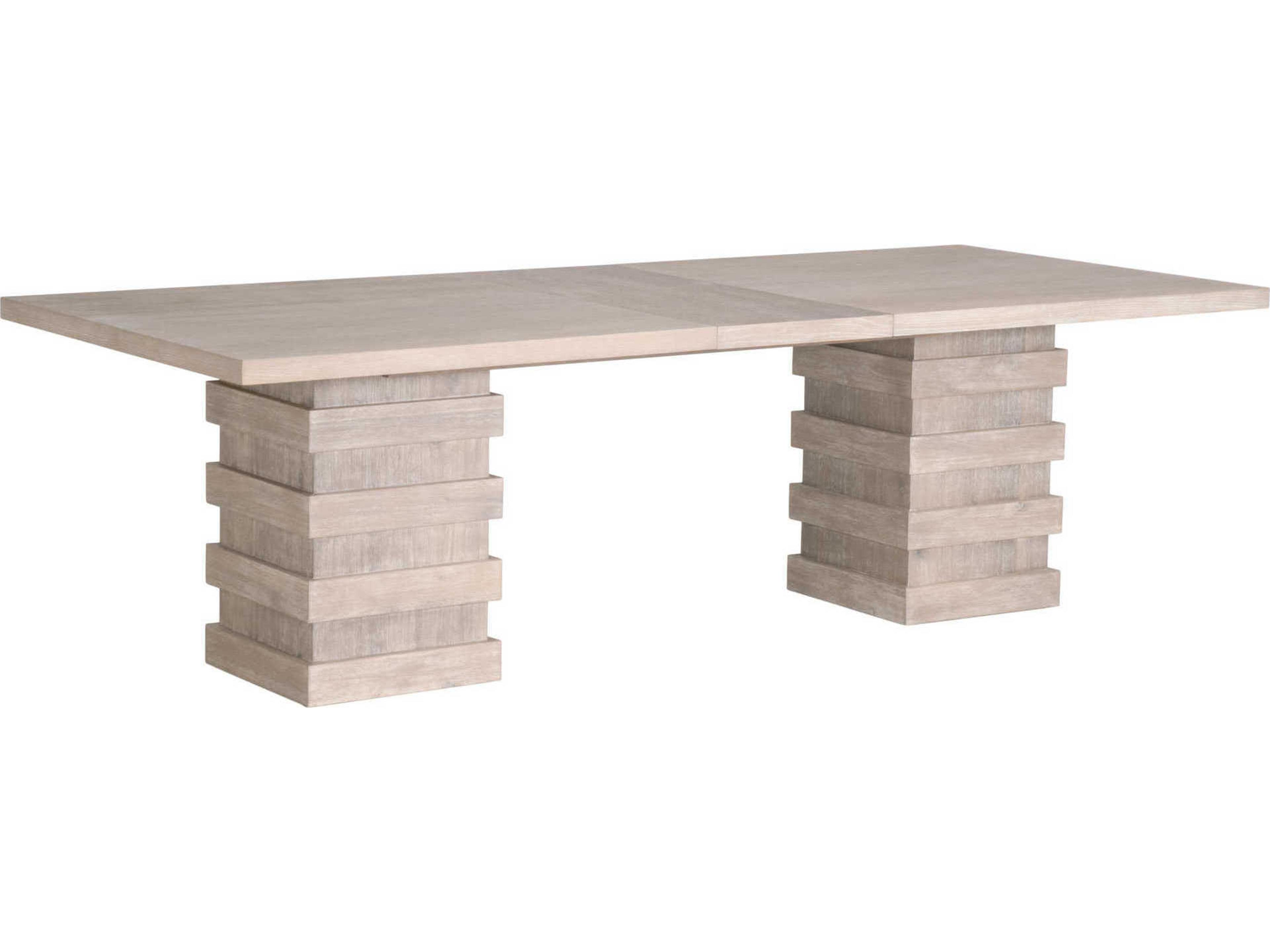 Essentials for Living Traditions Plaza Extendable Rectangular Wood Natural Gray Acacia Dining Table