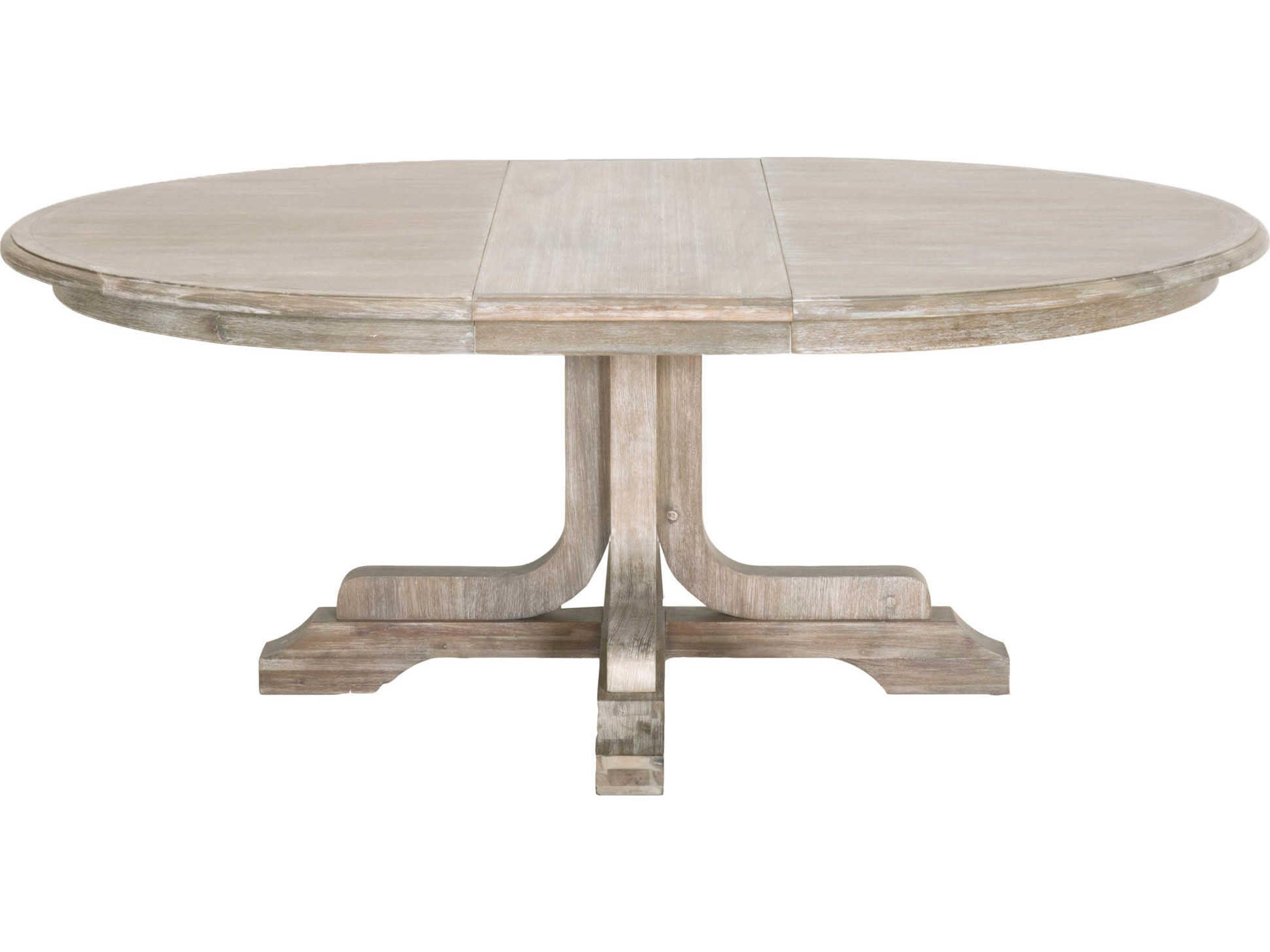 Luxecor Respite Extendable Round Wood Natural Gray Dining Table