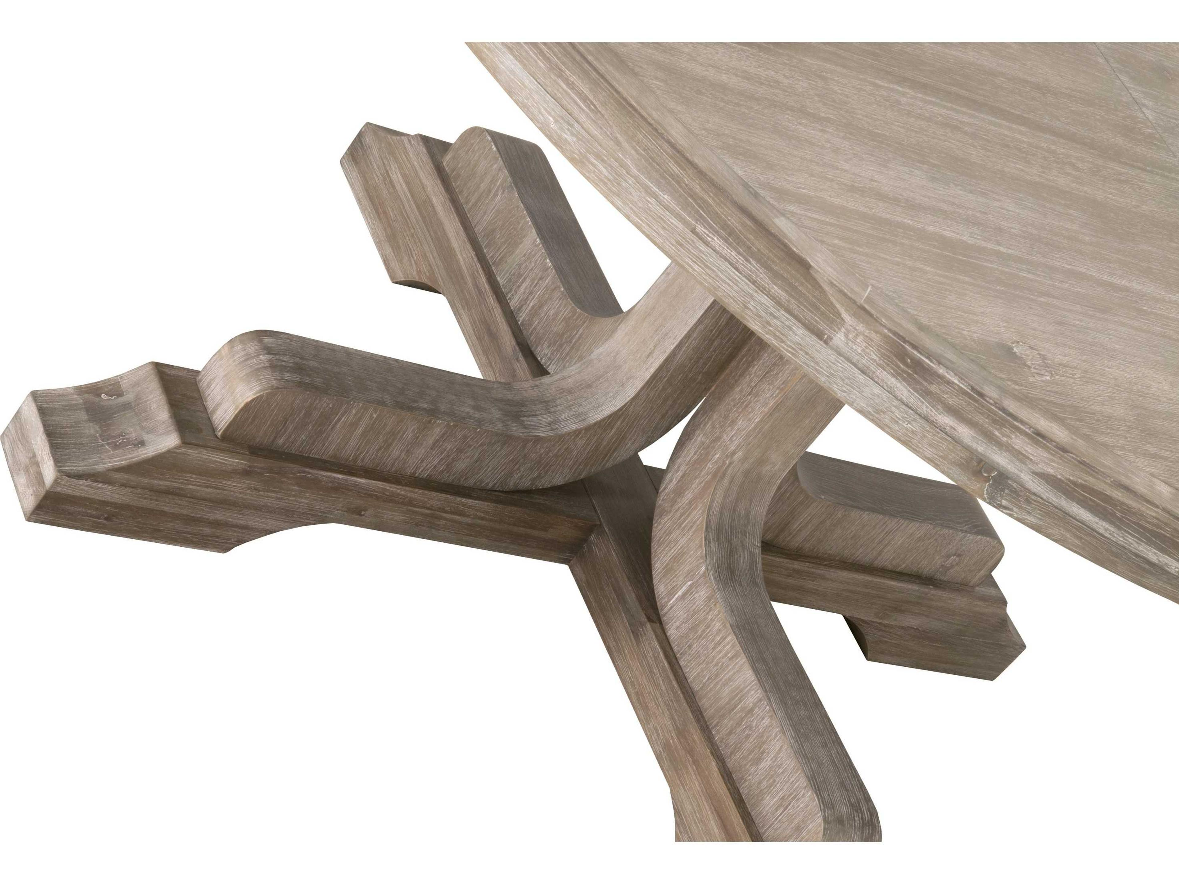 Luxecor Respite Extendable Round Wood Natural Gray Dining Table