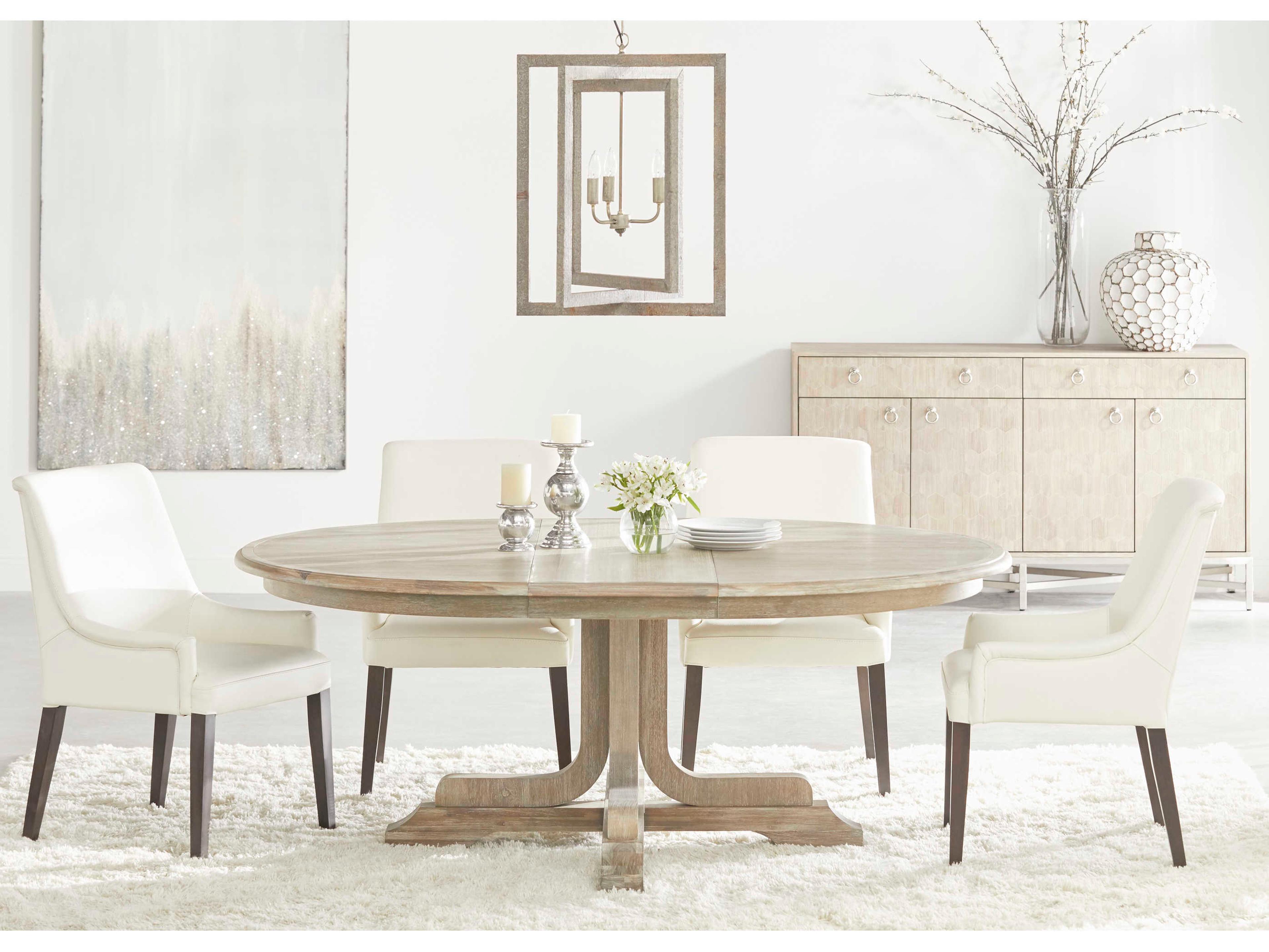 Luxecor Respite Extendable Round Wood Natural Gray Dining Table