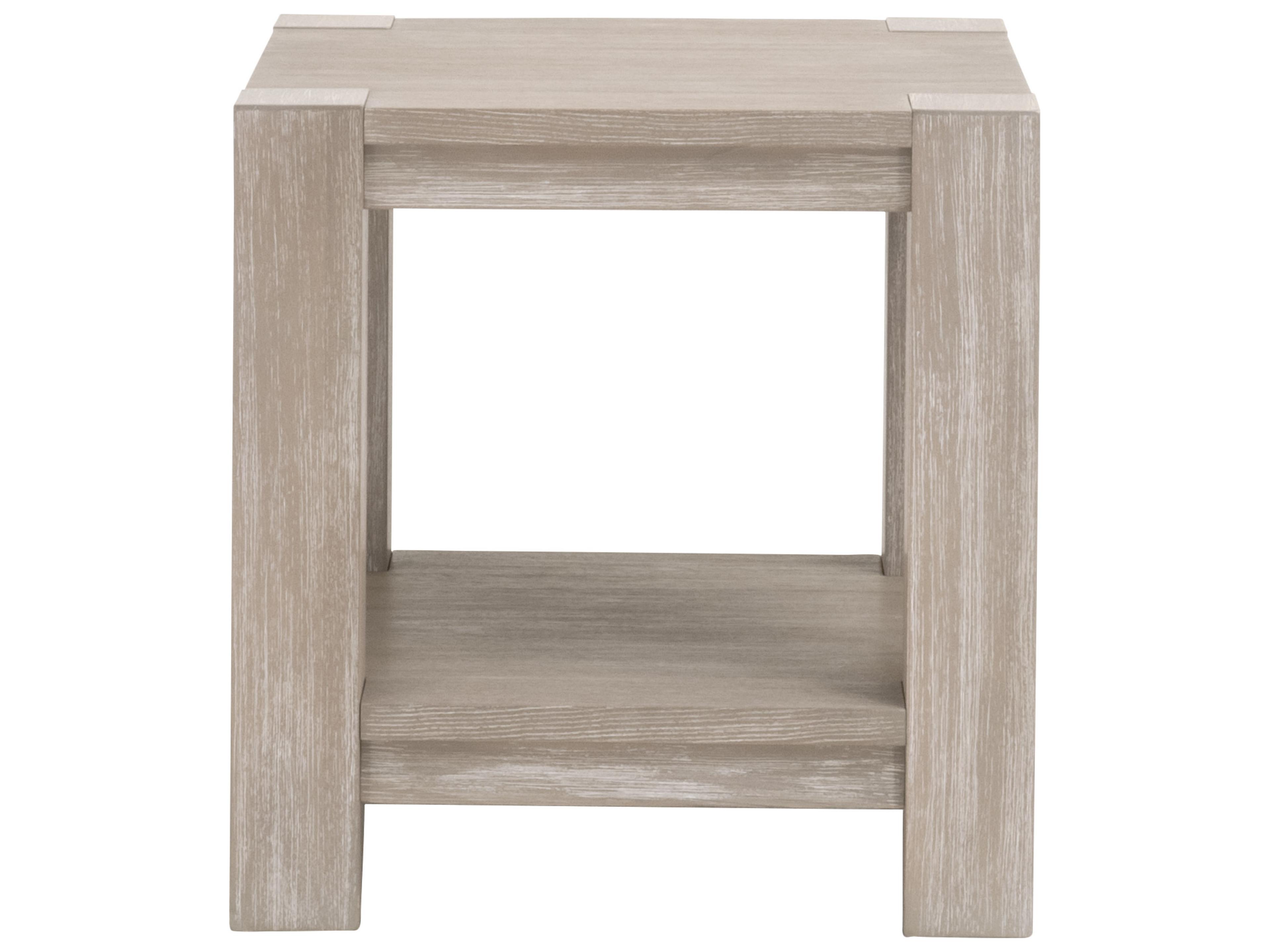 Essentials for Living Traditions Adler Square Wood Natural Gray Acacia End Table