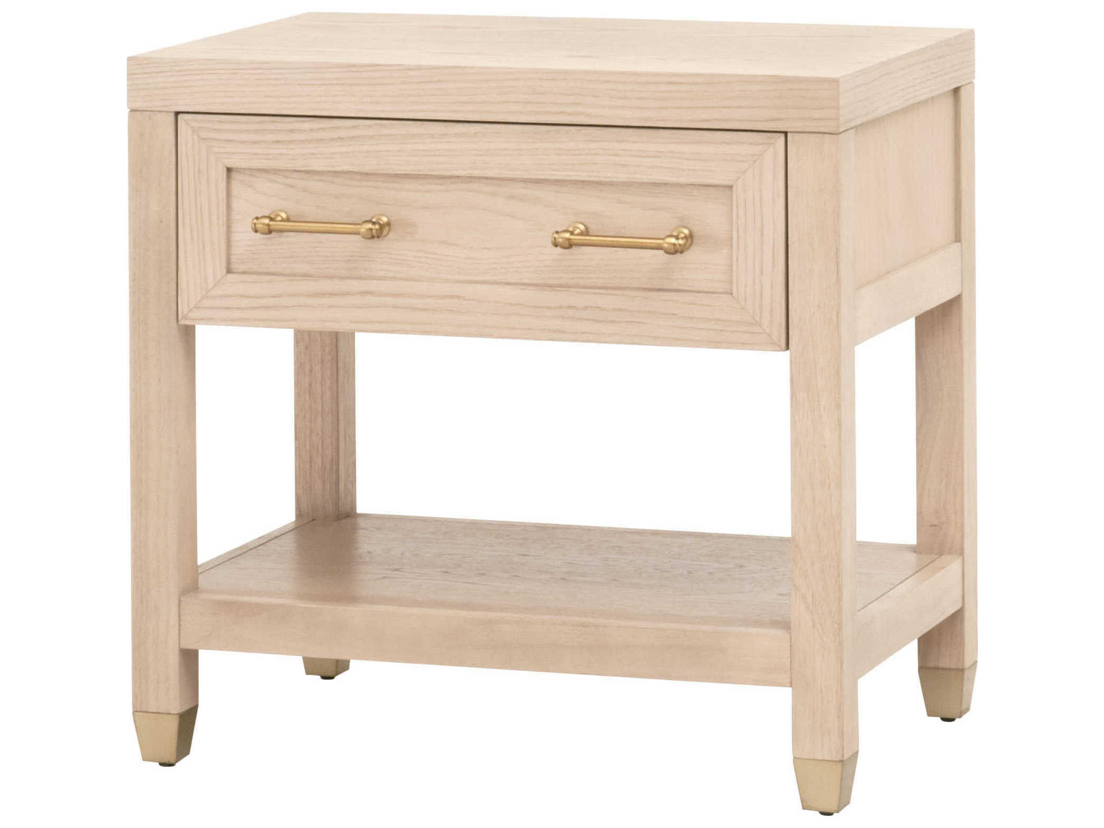 Traditions Stella 1-Drawer Brown Oak Wood Nightstand