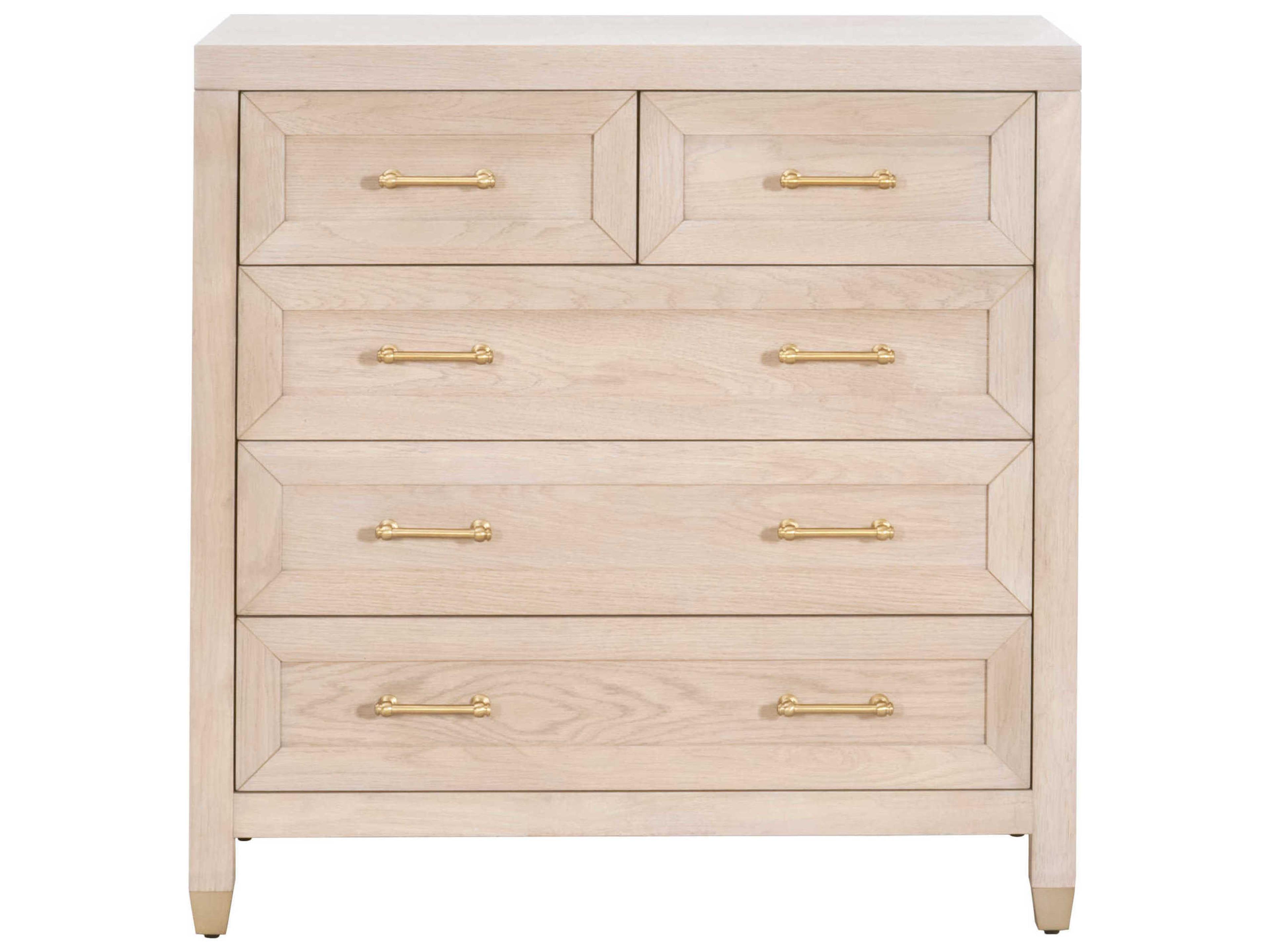 Luxecor Respite 5-Drawers Light Honey Oak Wood Accent Chest