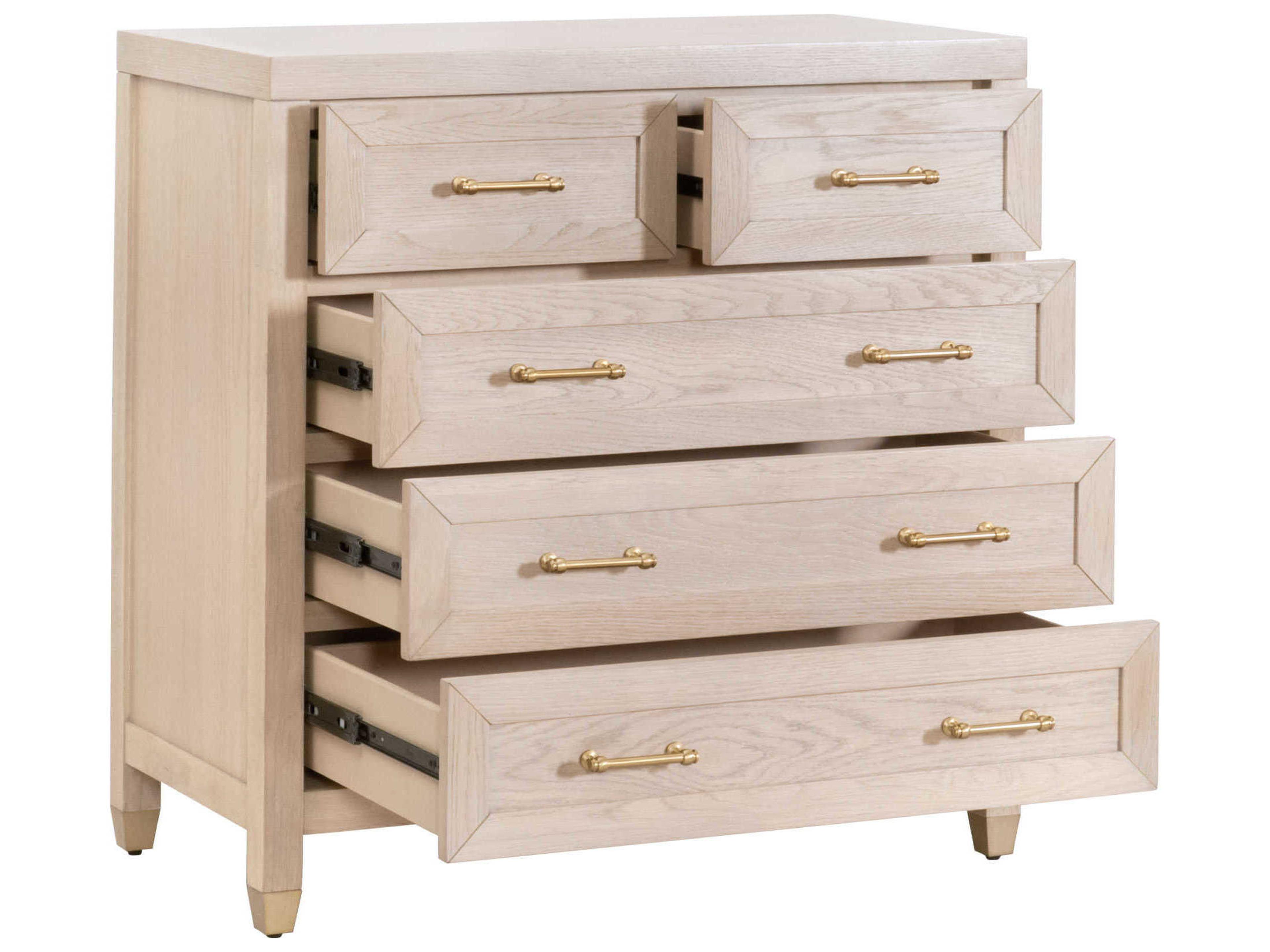 Luxecor Respite 5-Drawers Light Honey Oak Wood Accent Chest