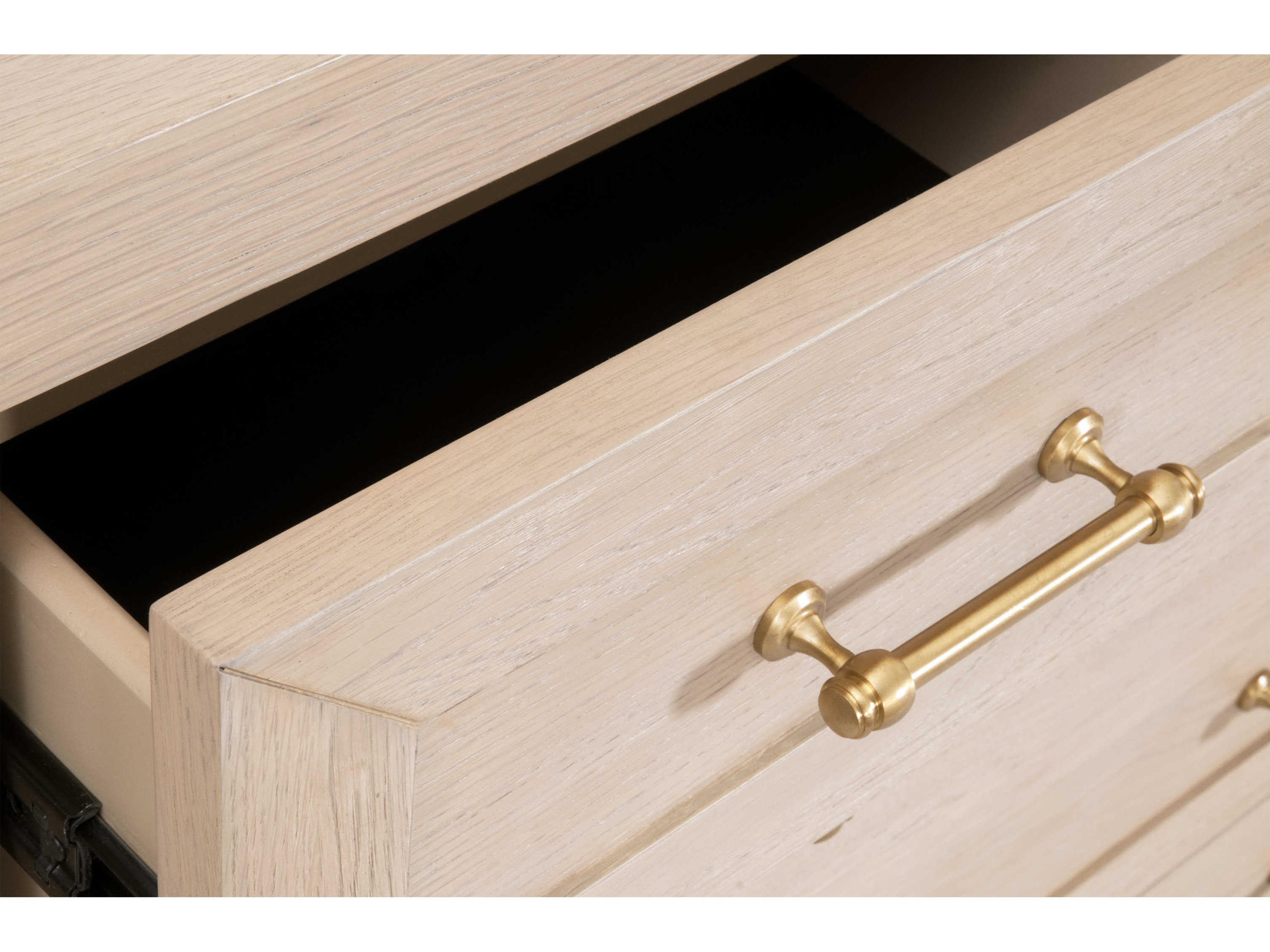 Luxecor Respite 5-Drawers Light Honey Oak Wood Accent Chest