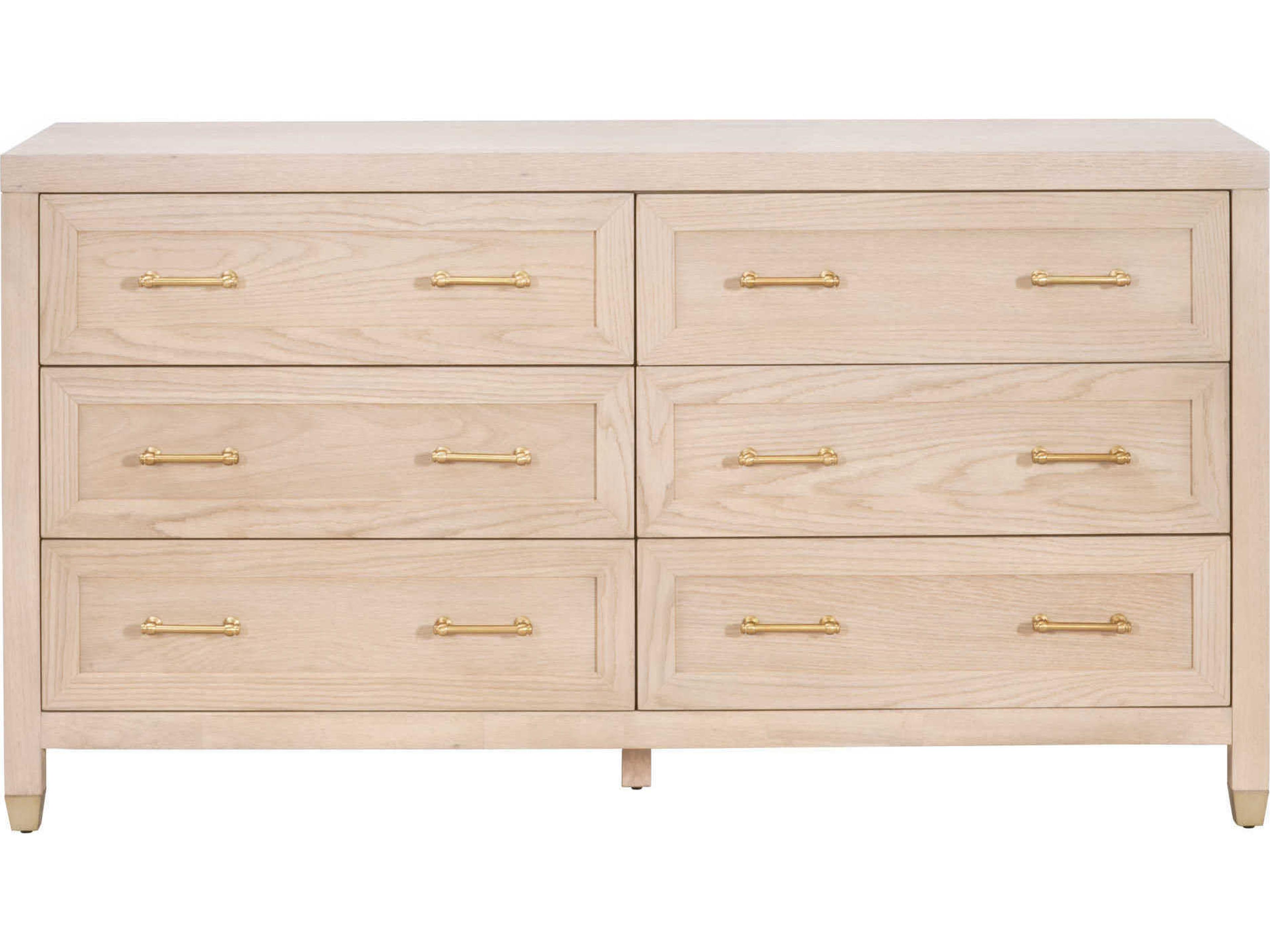 Luxecor Respite 6-Drawers Brown Oak Wood Double Dresser