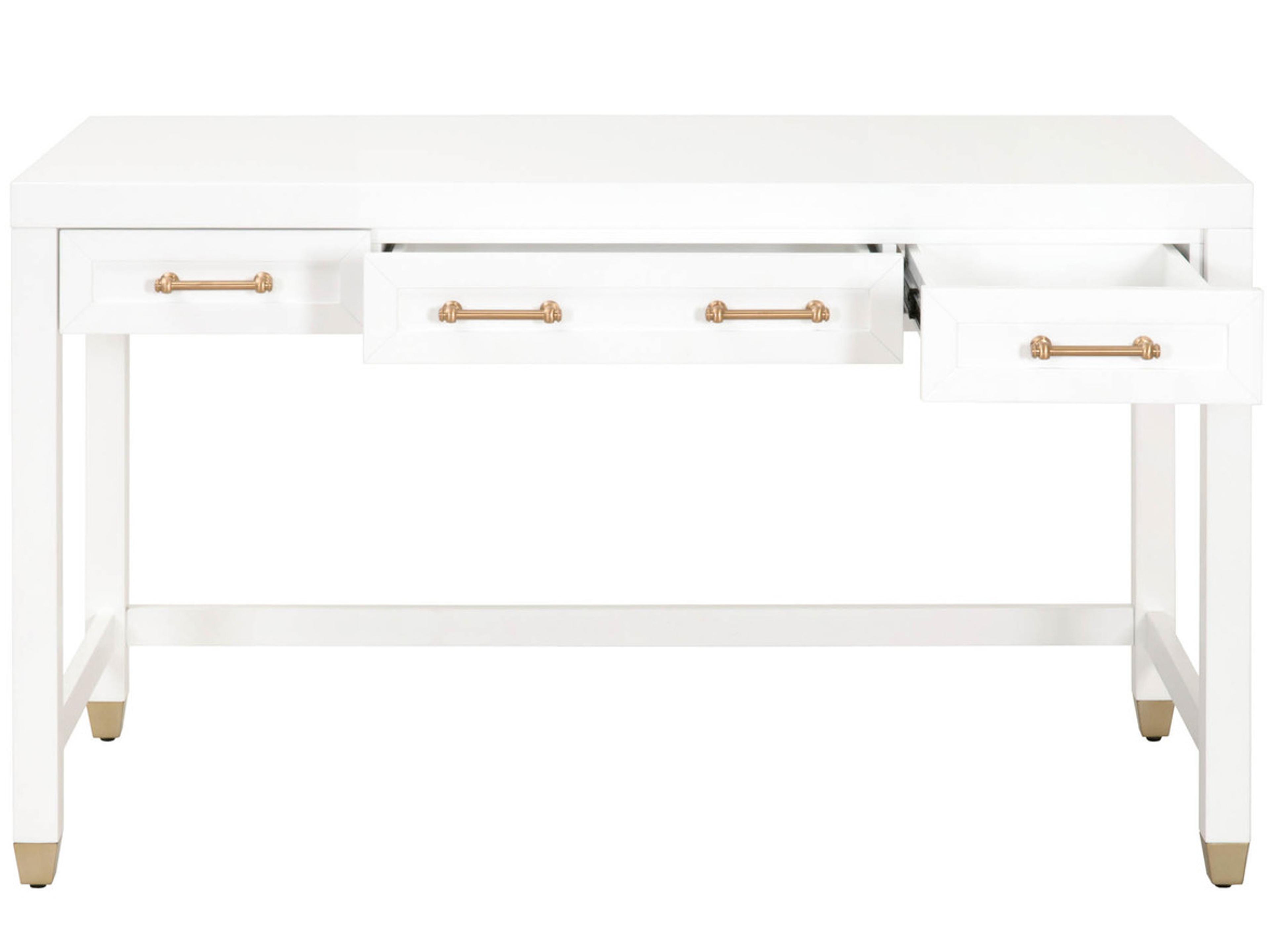 Luxecor Respite Matte White Ply Wood Secretary Desk