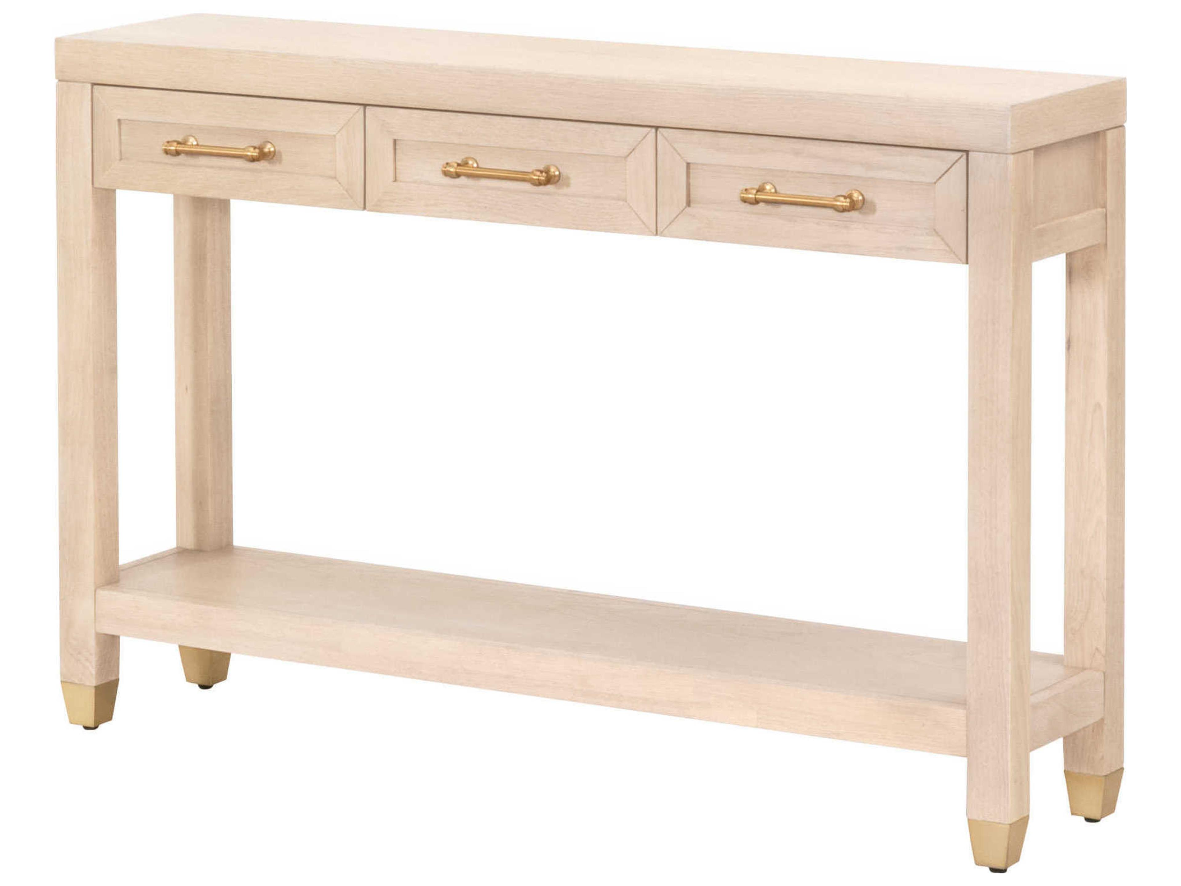Traditions Stella Narrow Rectangular Wood Light Honey Oak Console Table