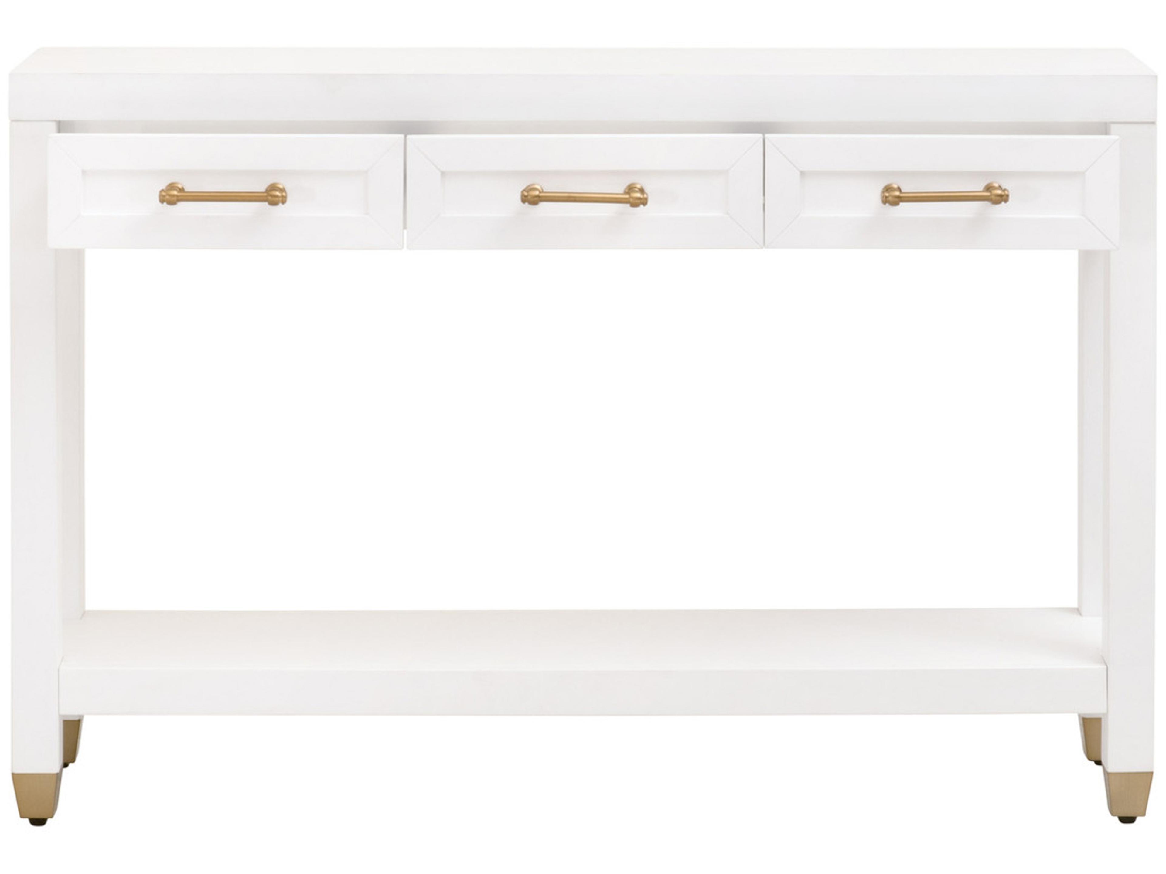 Luxecor Respite Rectangular Wood Matte White Console Table