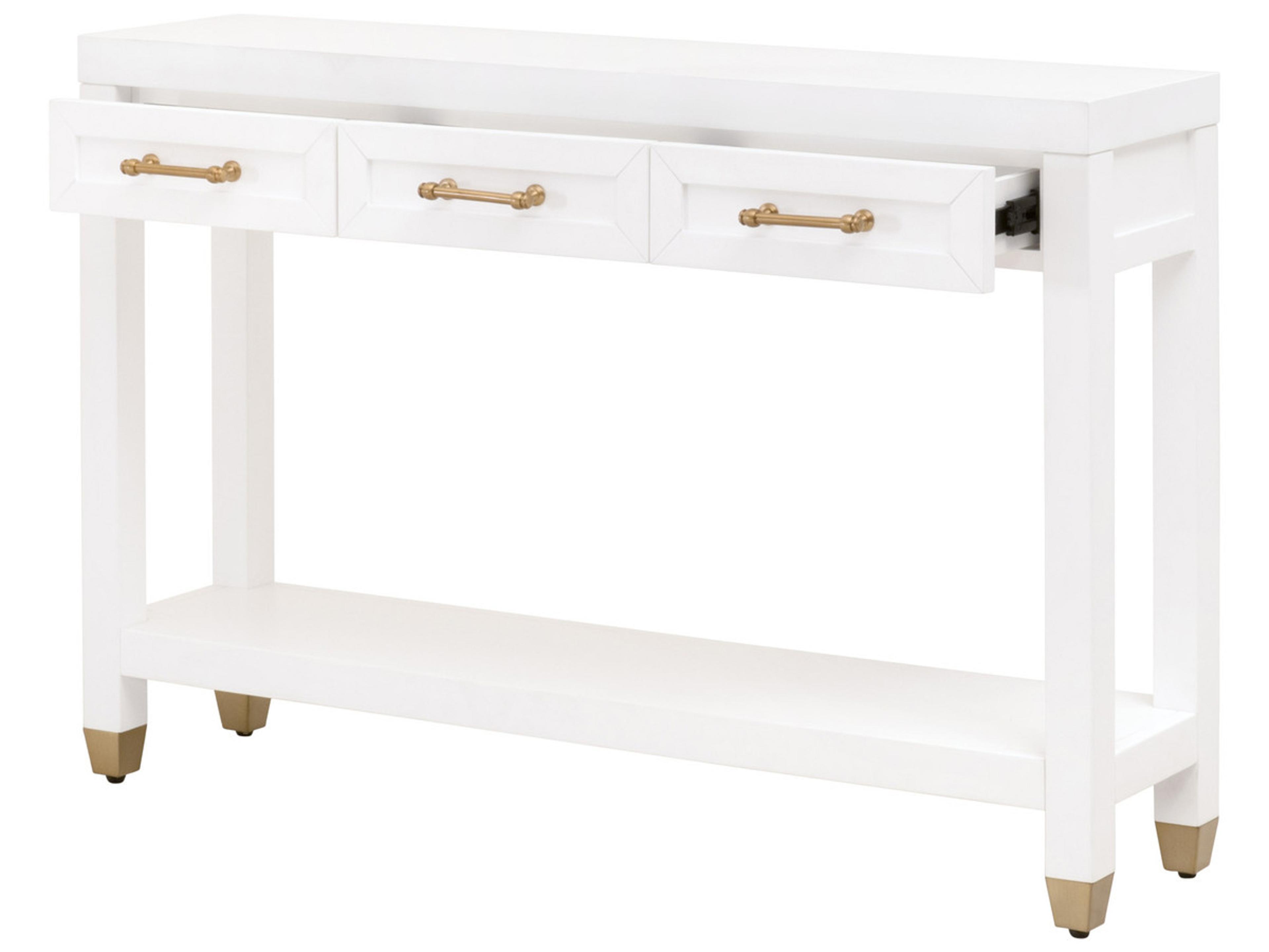 Luxecor Respite Rectangular Wood Matte White Console Table