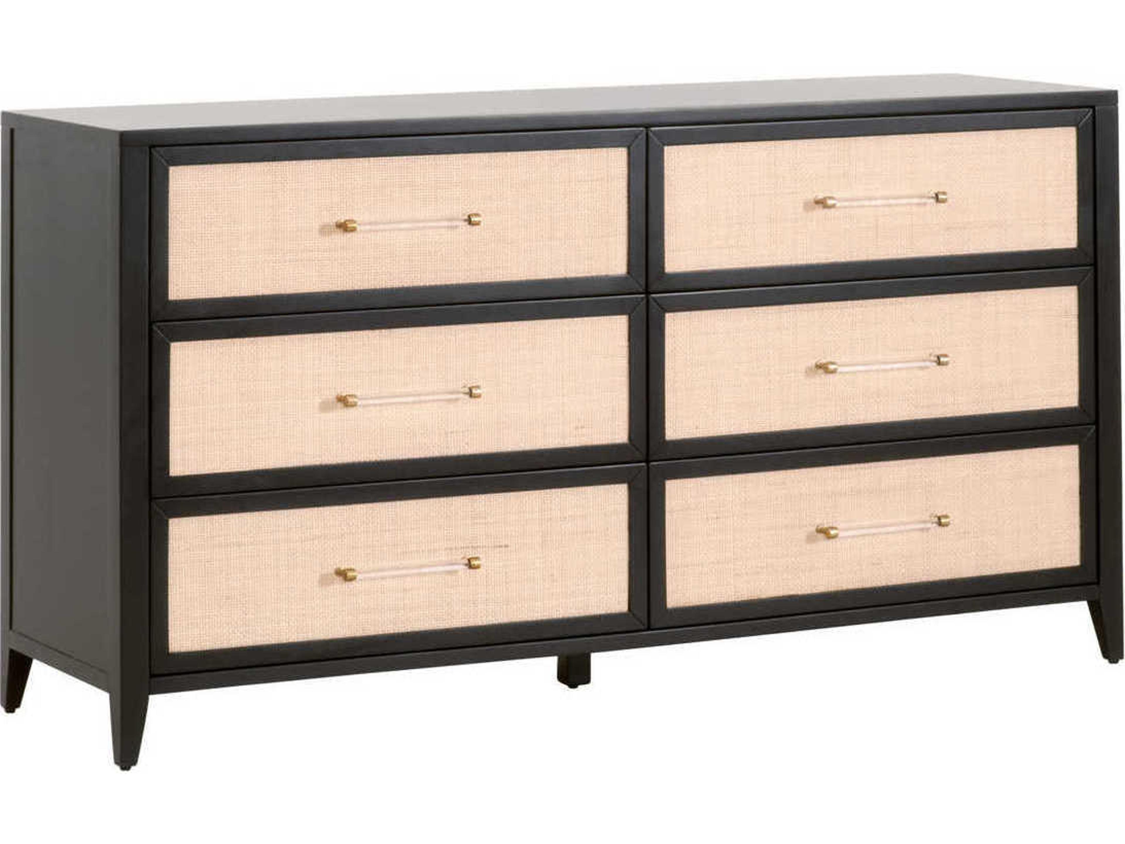 Traditions Holland 6-Drawers Acacia Wood Double Dresser