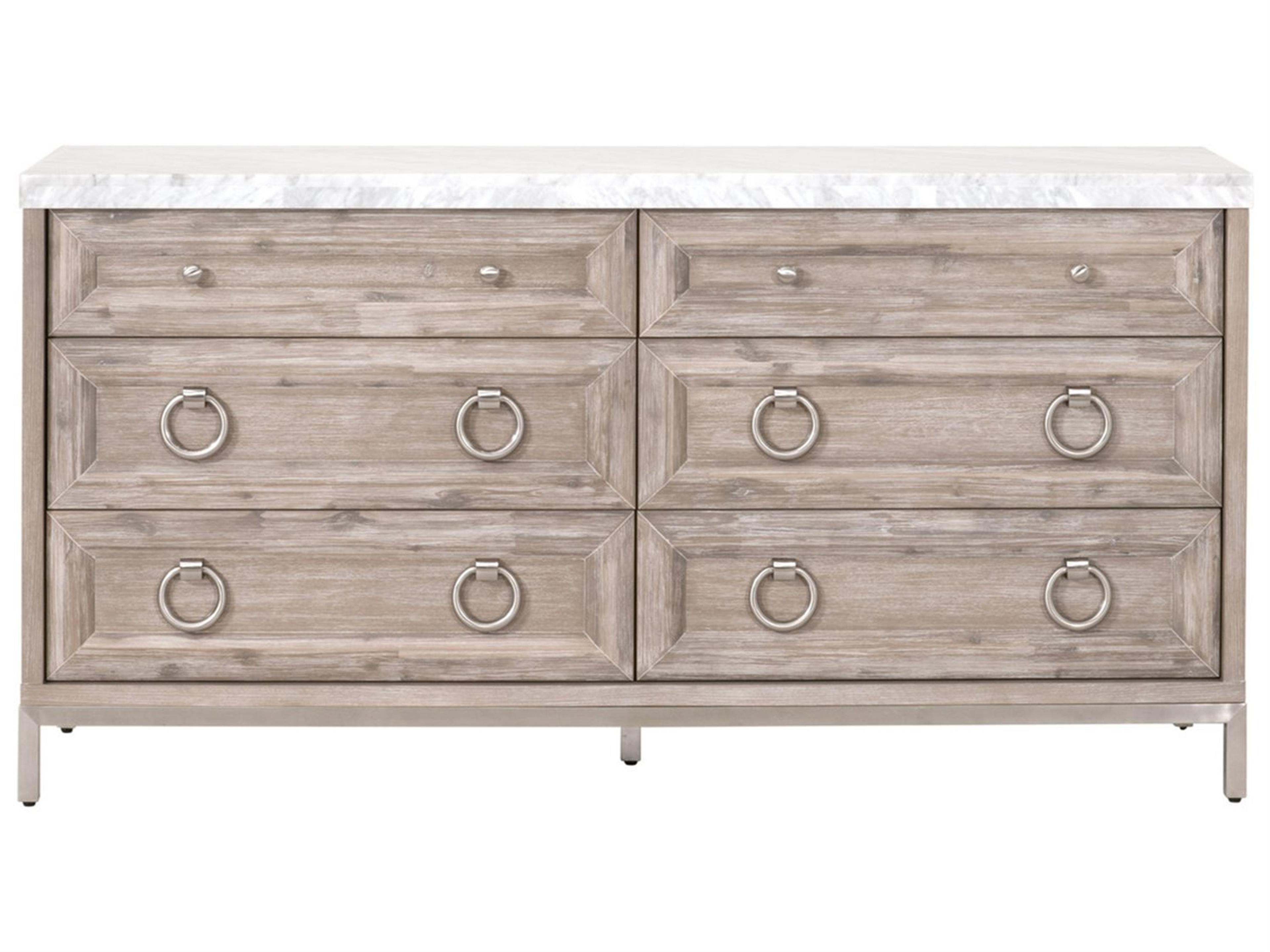 Traditions Azure Carrera 6-Drawers Gray Acacia Wood Double Dresser