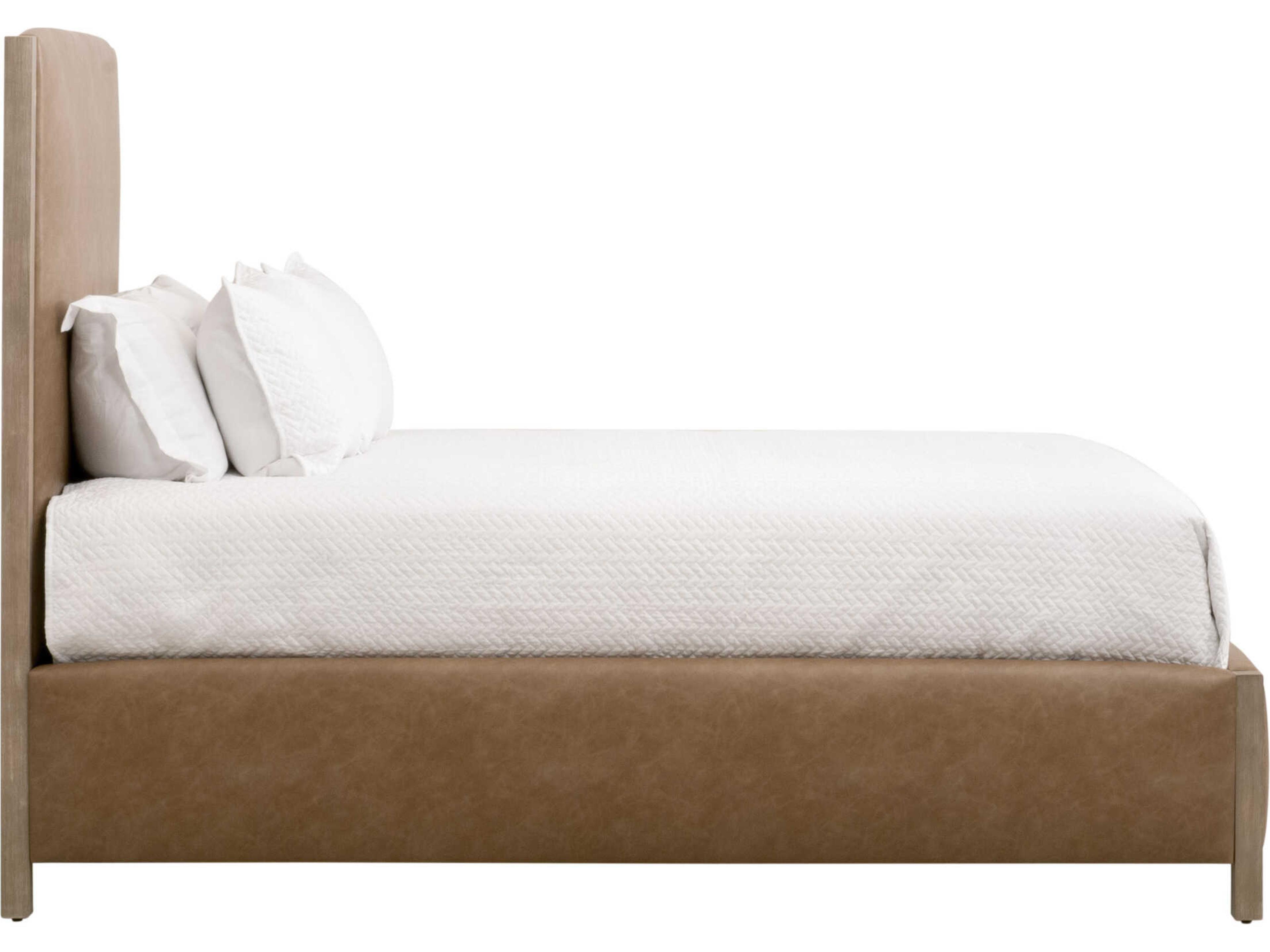 Essentials for Living Traditions Emmett Natural Gray Ivanhoe Toast Brown Plywood Upholstered Queen Platform Bed