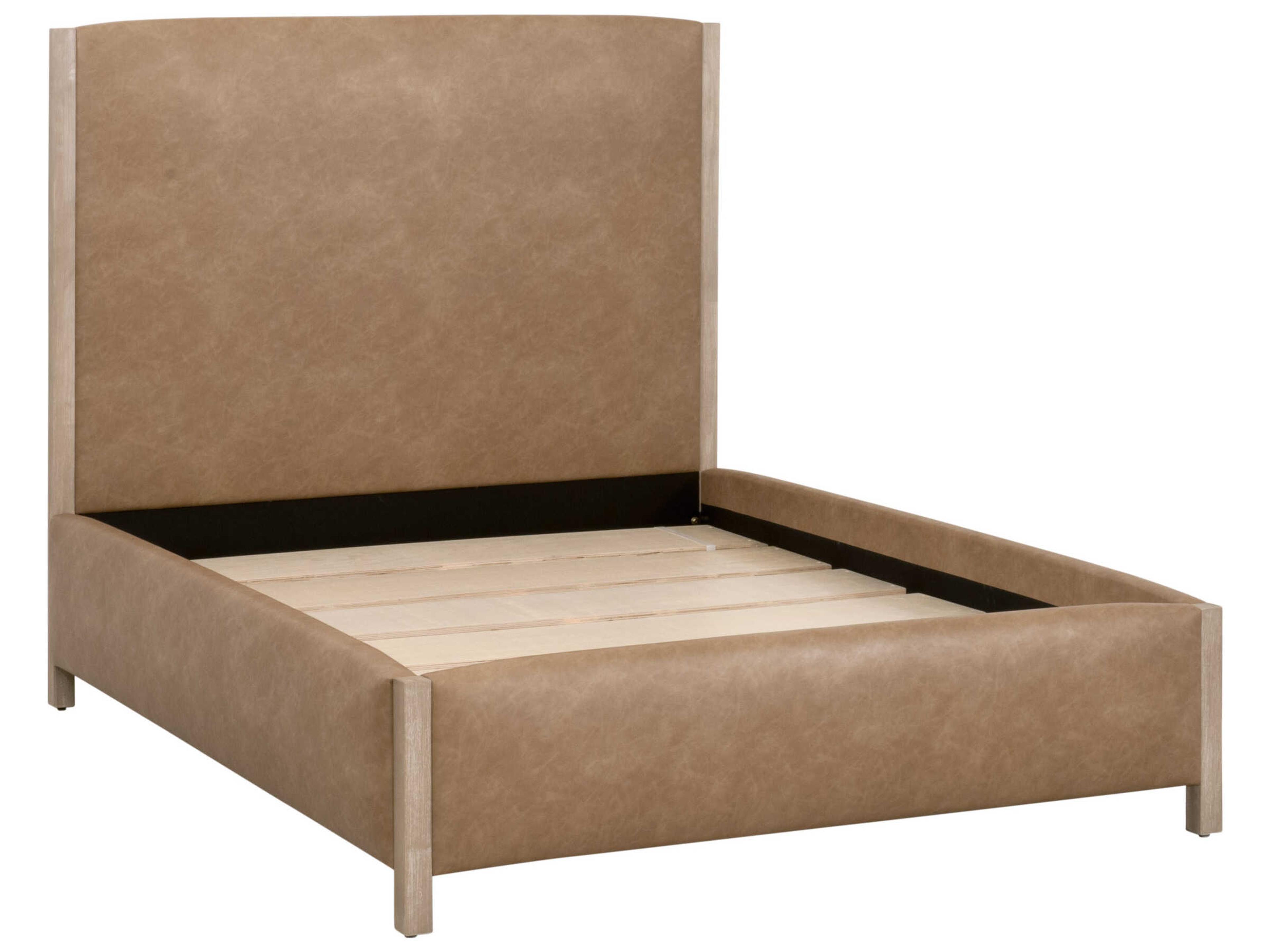 Essentials for Living Traditions Emmett Natural Gray Ivanhoe Toast Brown Plywood Upholstered Queen Platform Bed