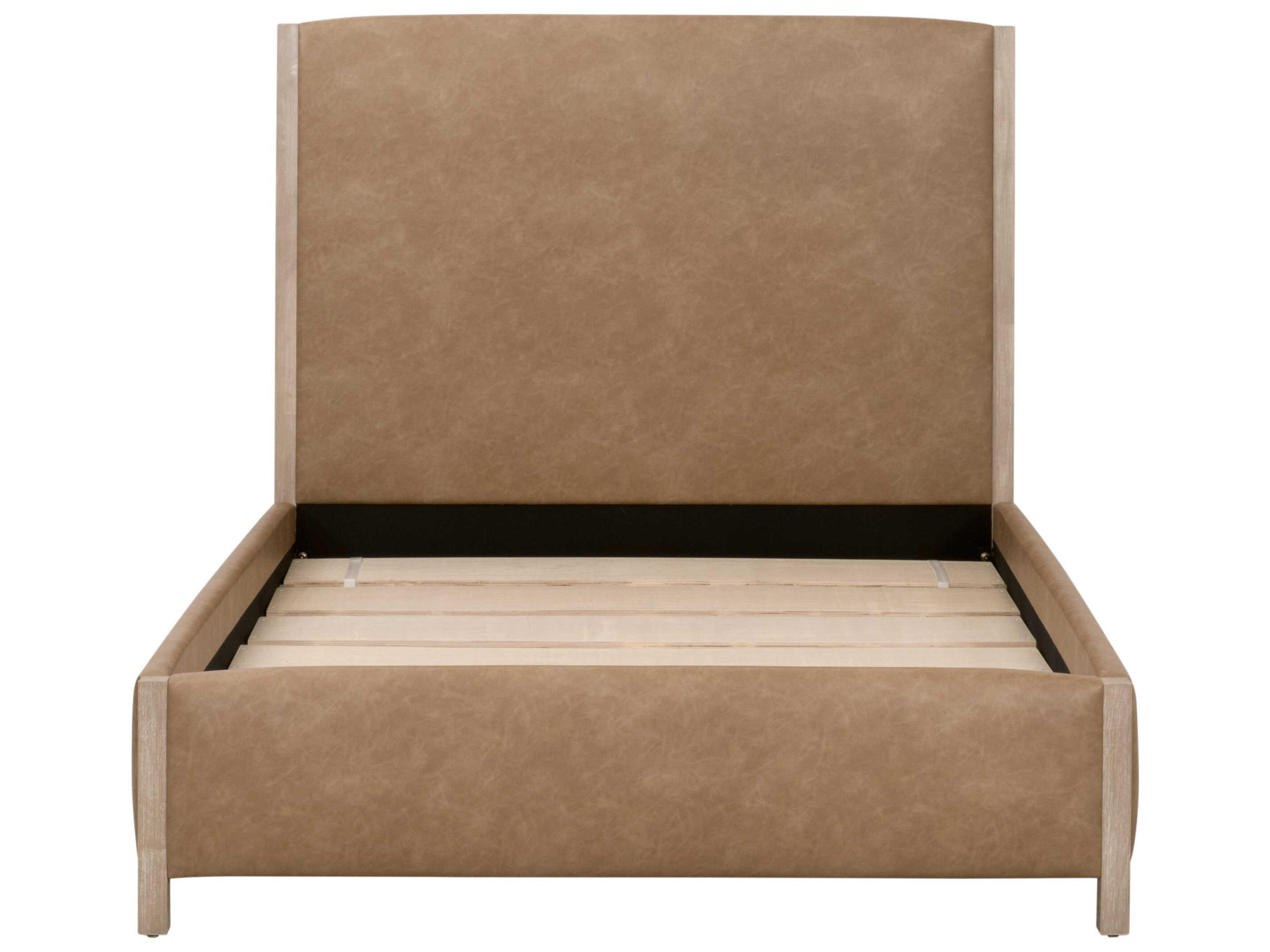 Essentials for Living Traditions Emmett Natural Gray Ivanhoe Toast Brown Plywood Upholstered King Platform Bed