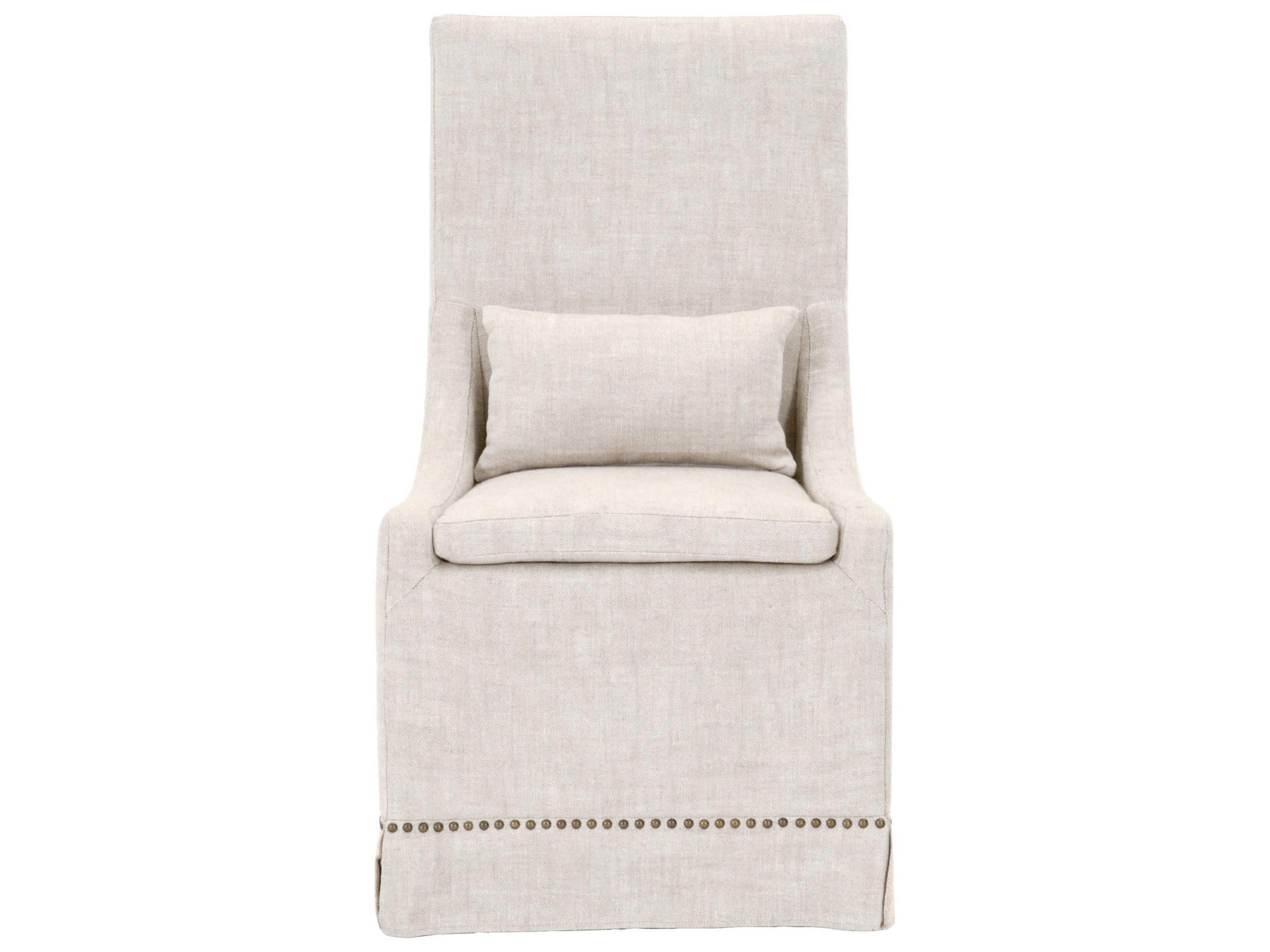 Luxecor Respite Birch Wood White Upholstered Side Dining Chair Set of 2