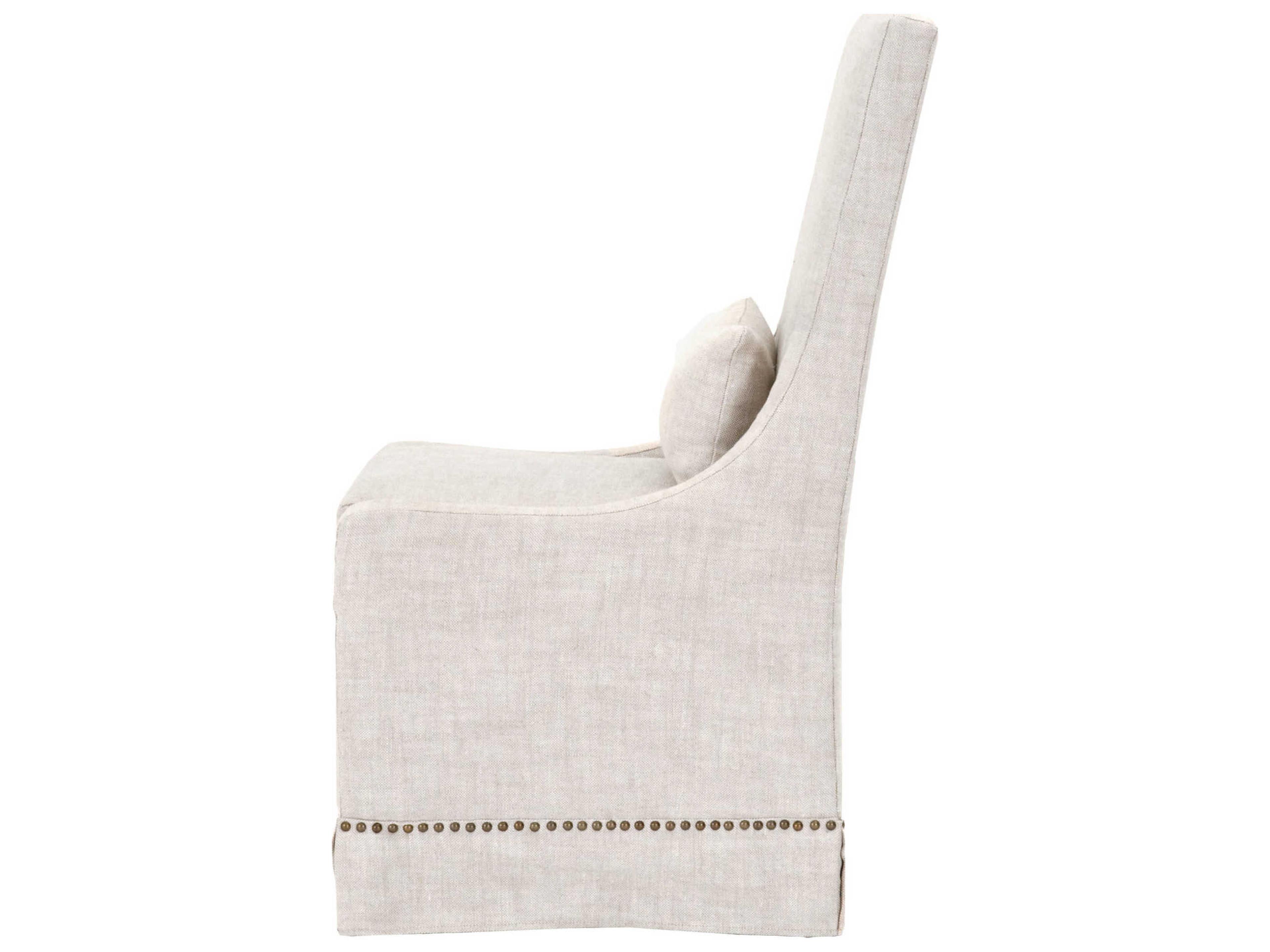 Luxecor Respite Birch Wood White Upholstered Side Dining Chair Set of 2