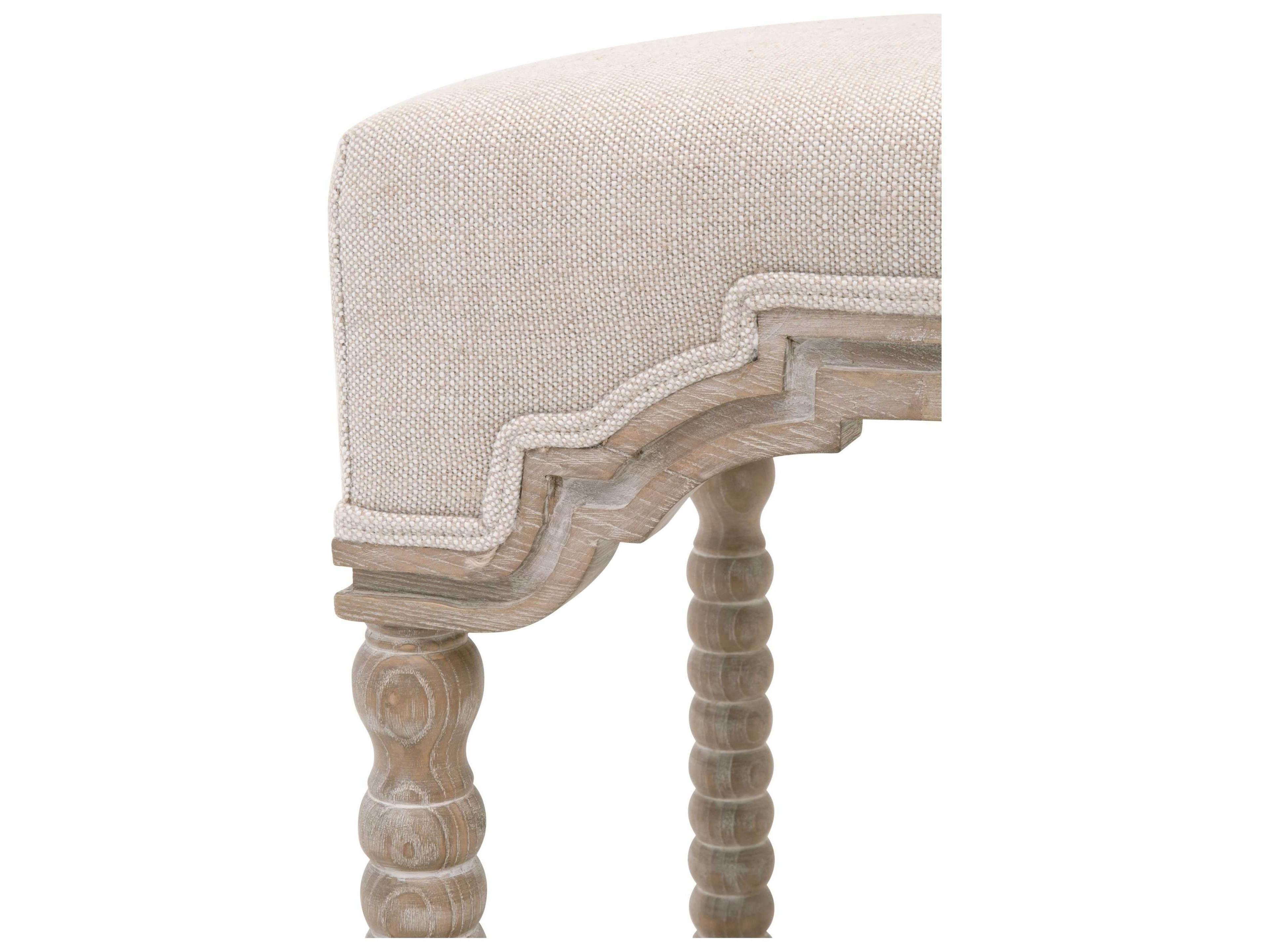Luxecor Respite Upholstered Ash Wood Bisque French Linen Counter Stool