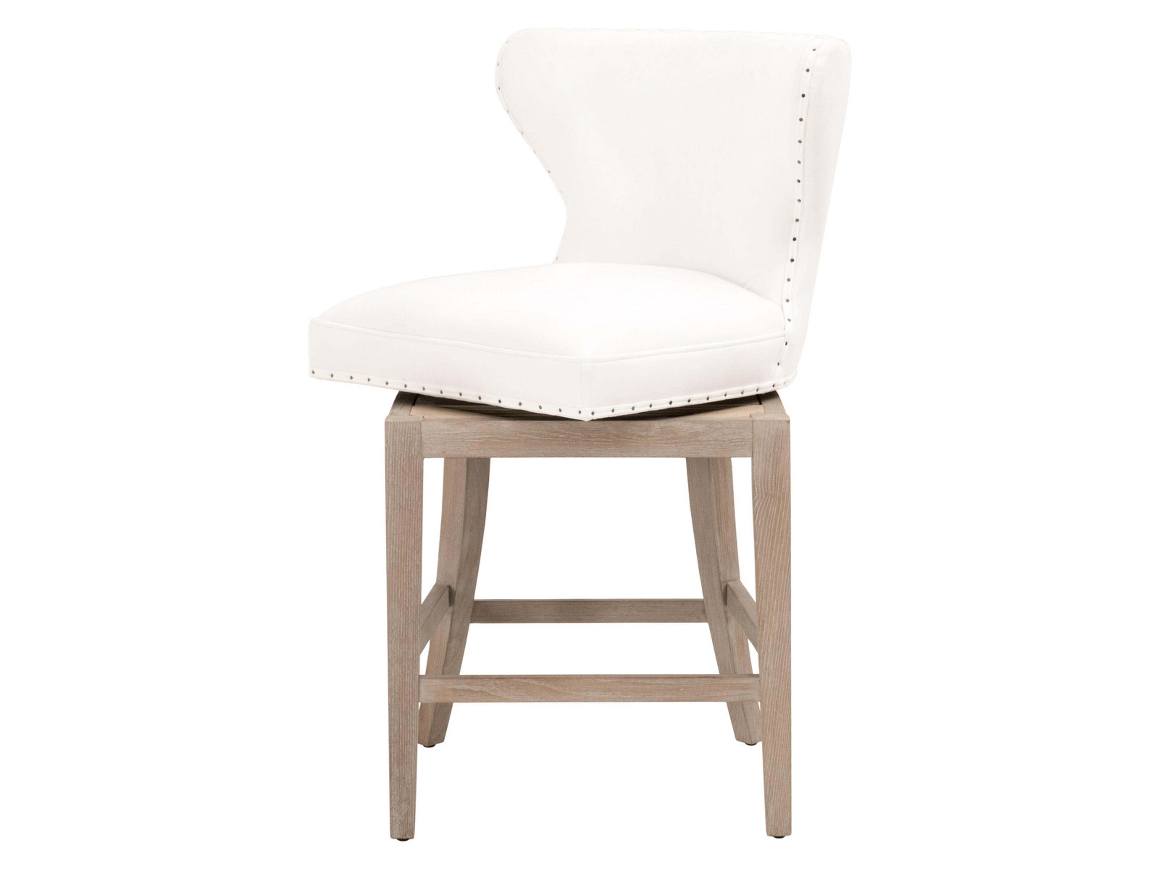 Luxecor Respite Swivel Upholstered Ash Wood Counter Stool