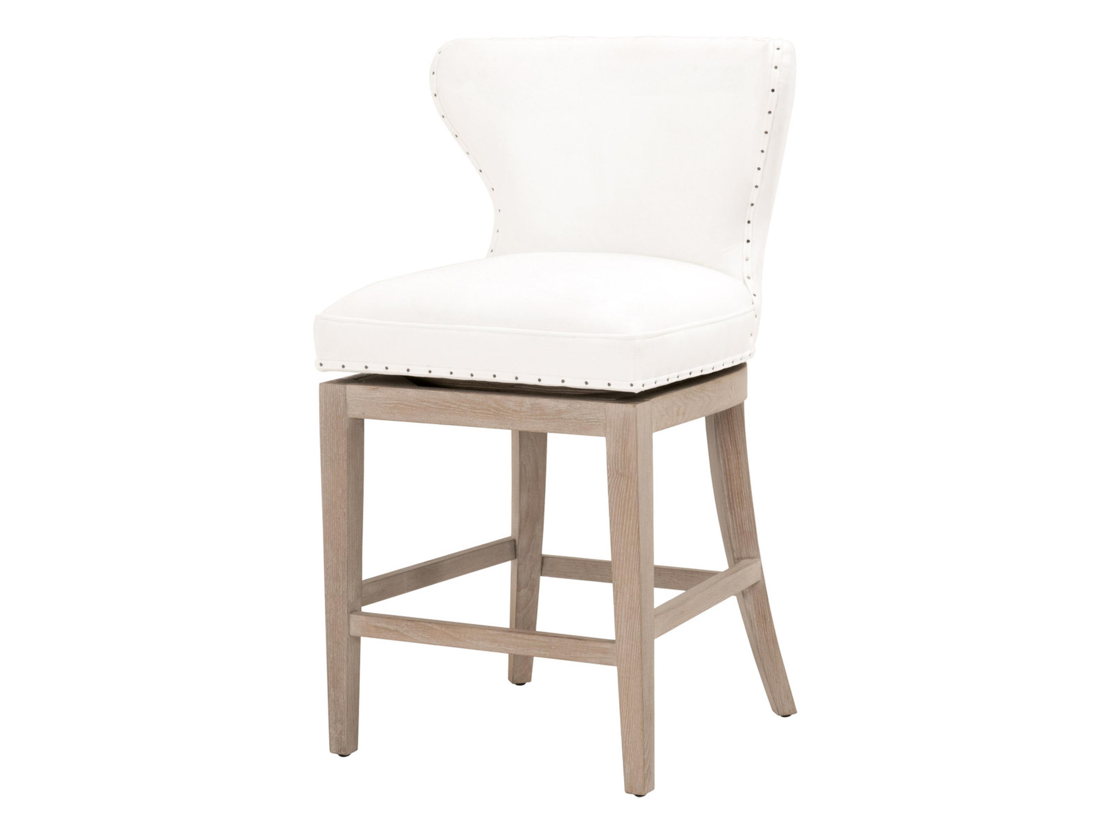 Milton Swivel Upholstered Ash Wood Counter Stool