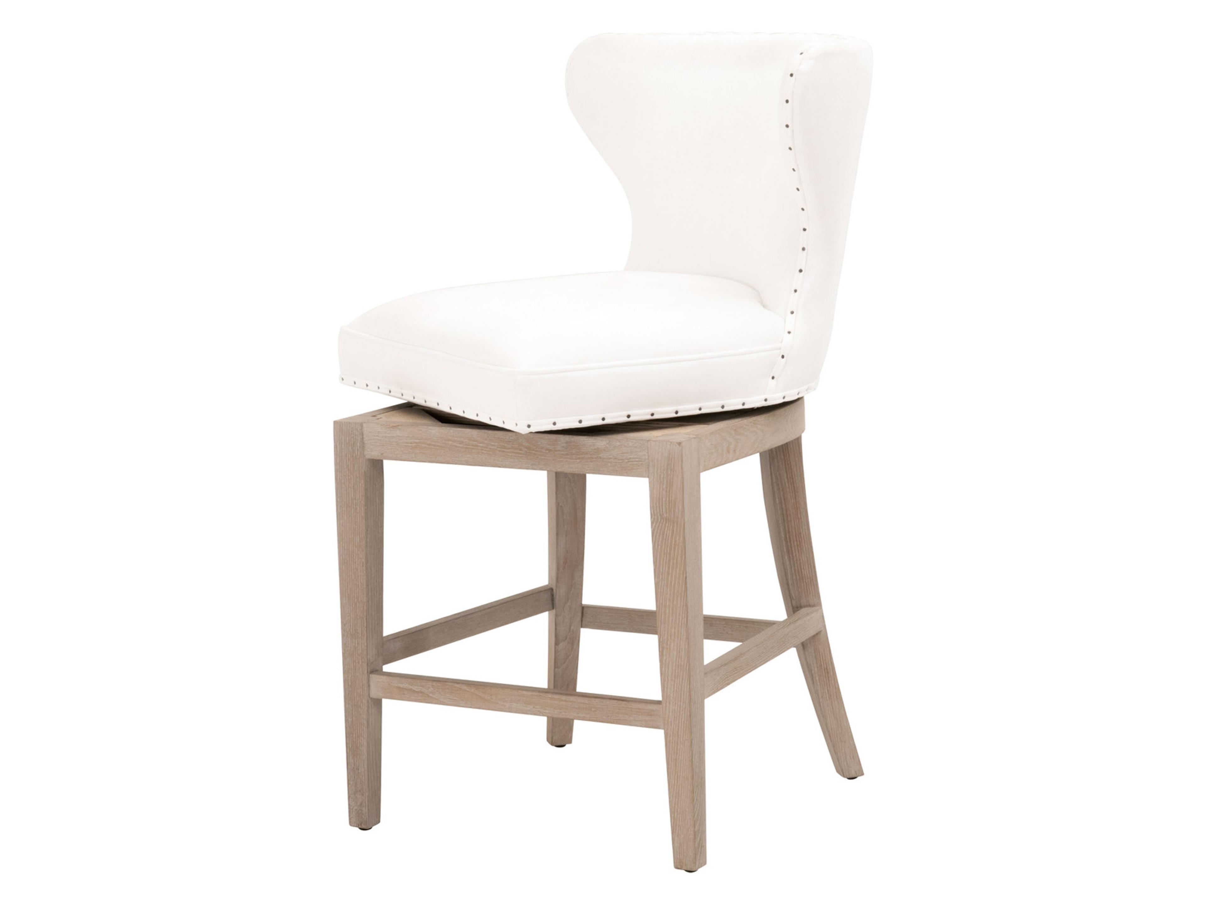 Luxecor Respite Swivel Upholstered Ash Wood Counter Stool