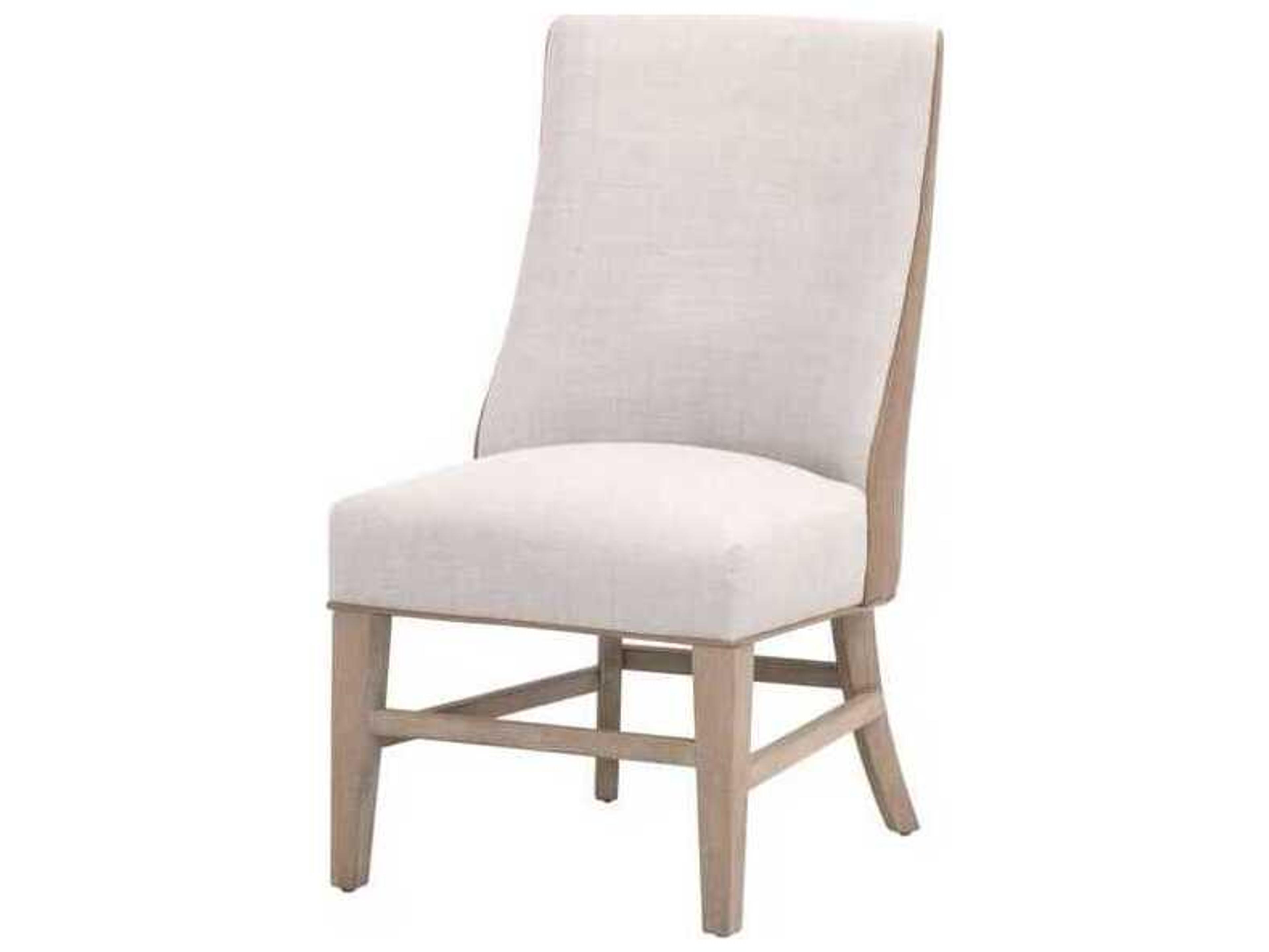 Essentials Duet Ash Wood Beige Upholstered Armless Dining Chair
