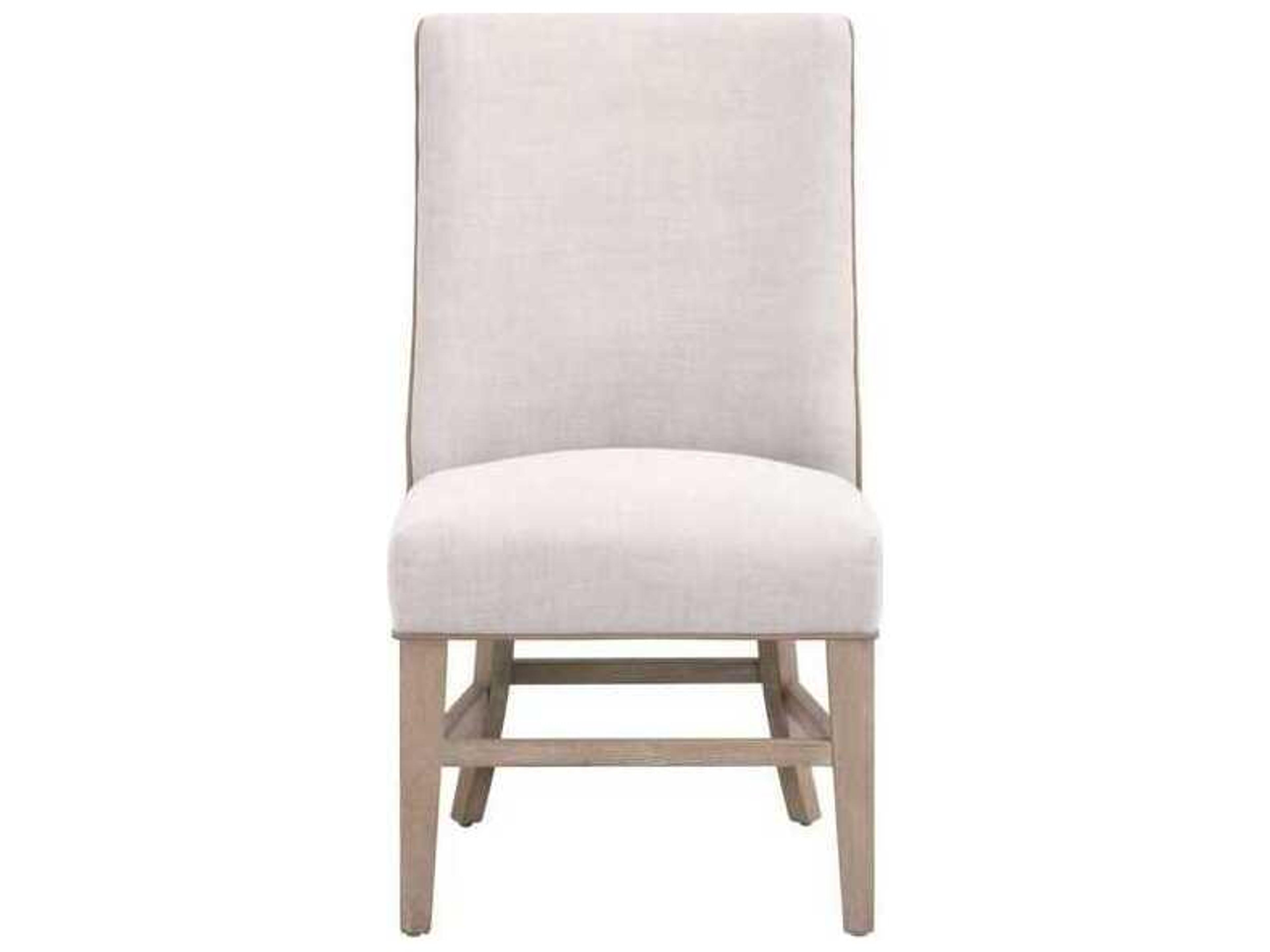 Luxecor Respite Ash Wood White Upholstered Armless Dining Chair