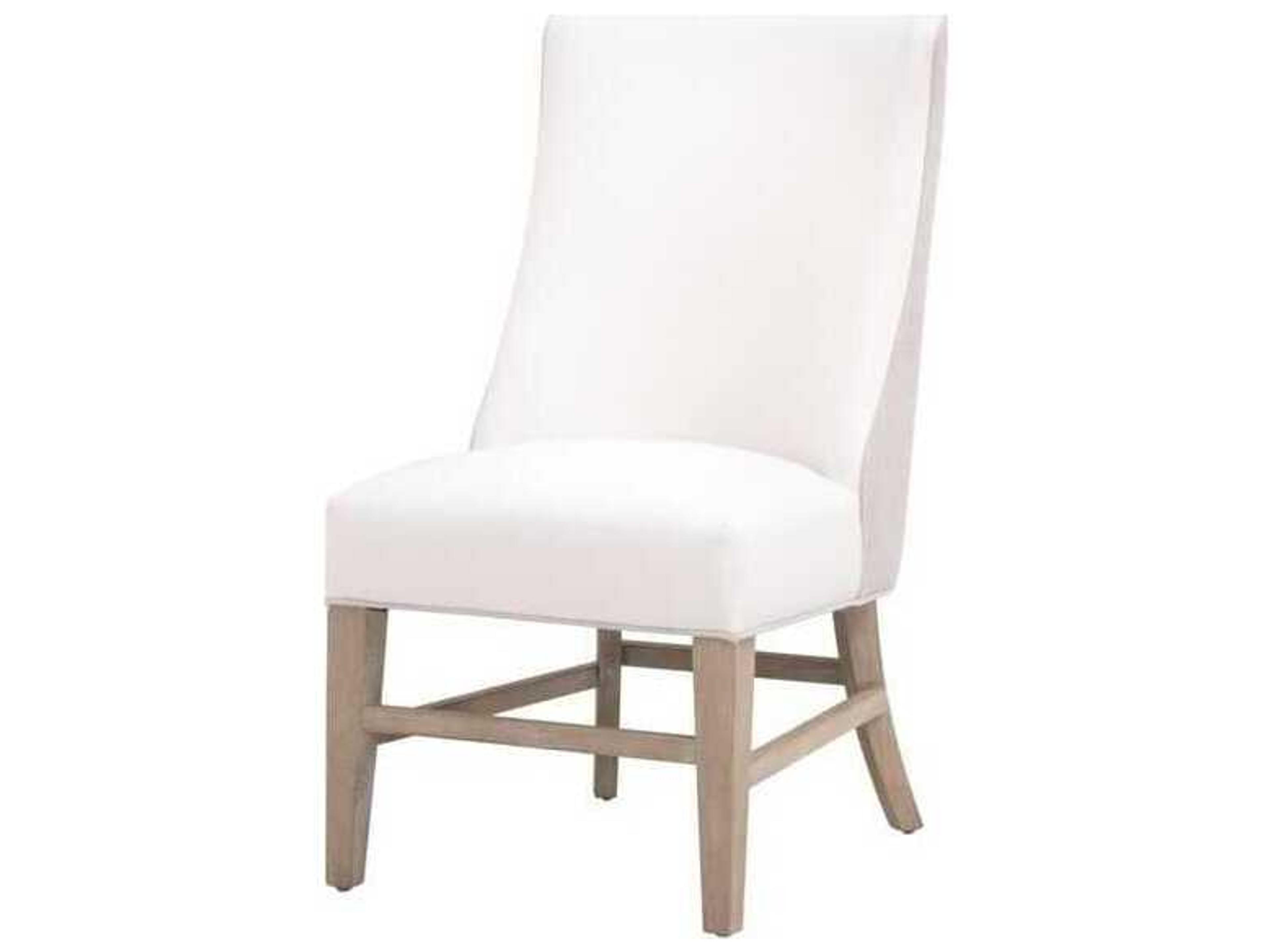 Essentials Duet Ash Wood White Upholstered Armless Dining Chair