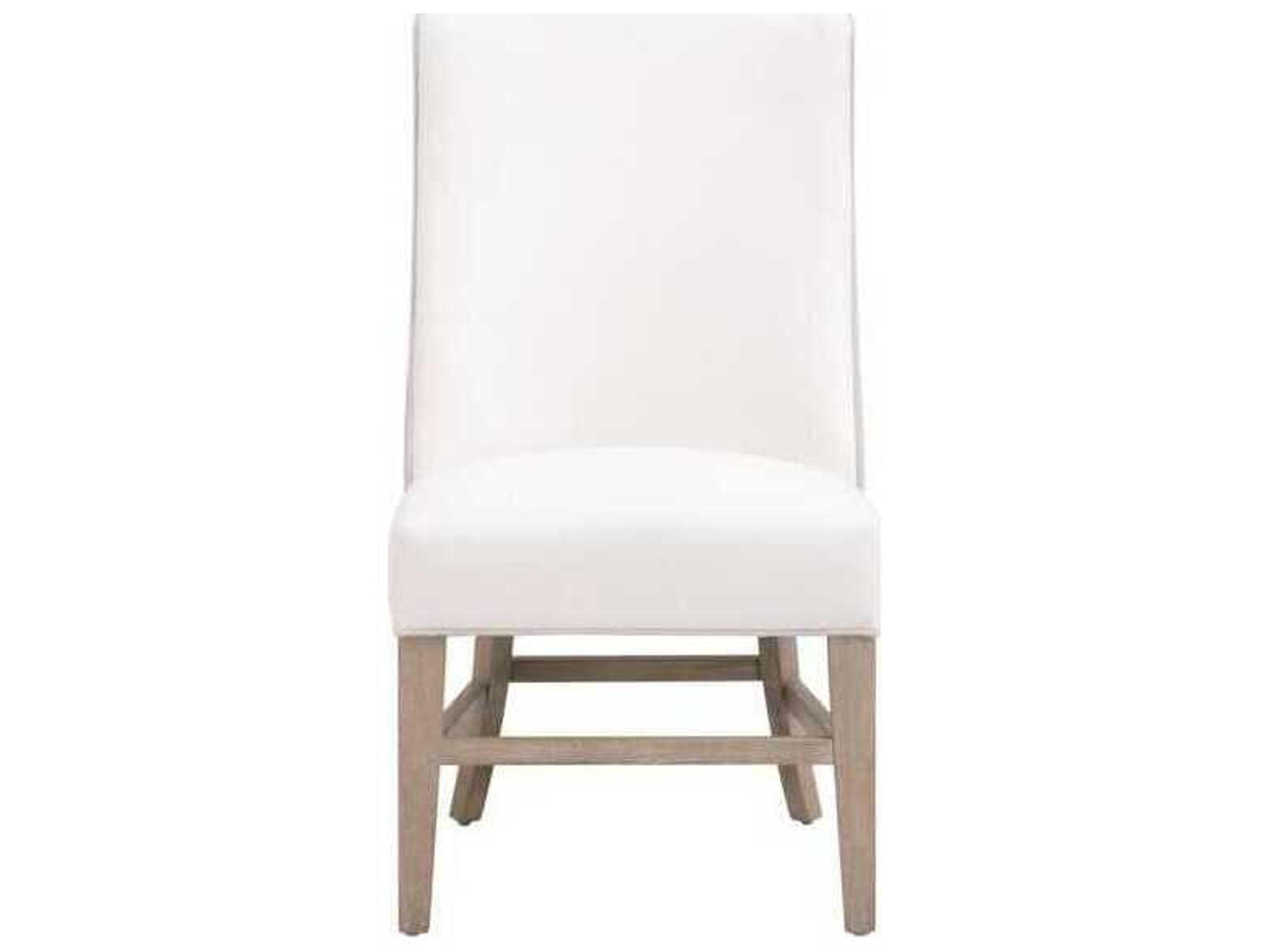 Luxecor Respite Ash Wood White Upholstered Armless Dining Chair