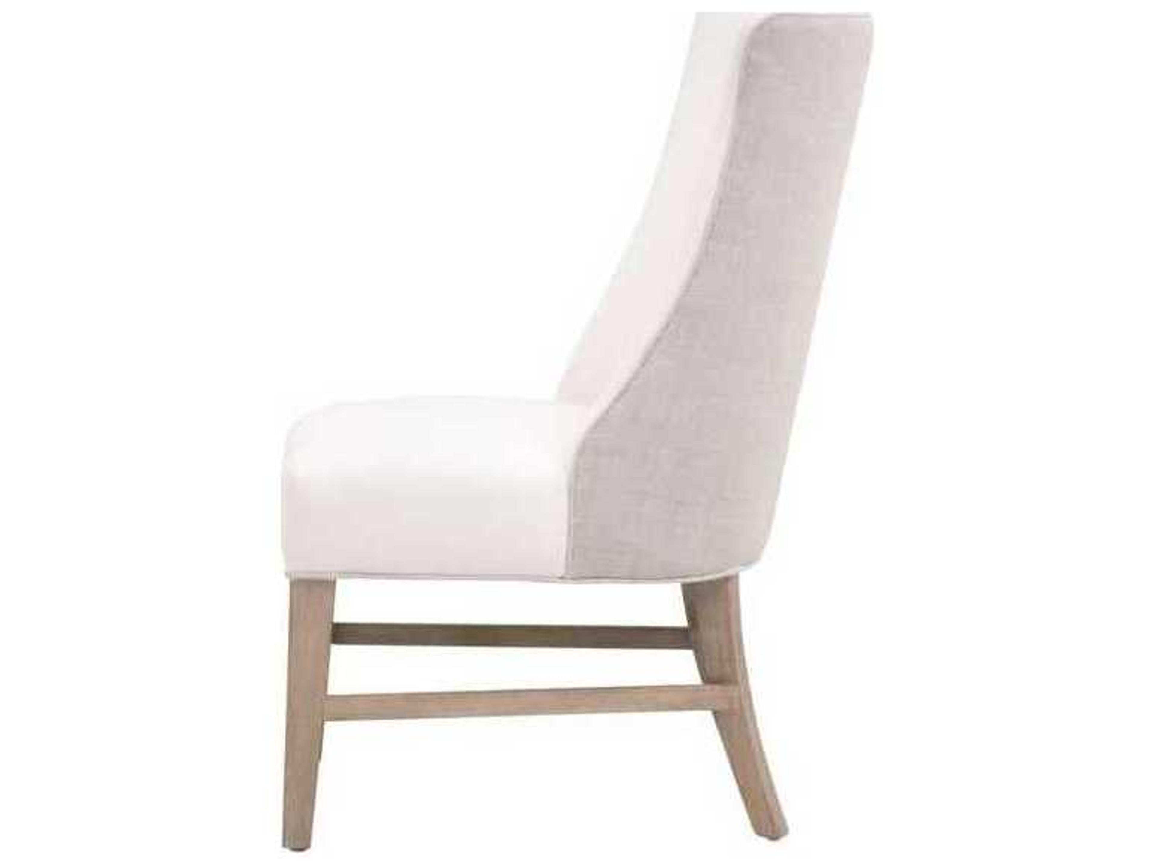 Luxecor Respite Ash Wood White Upholstered Armless Dining Chair